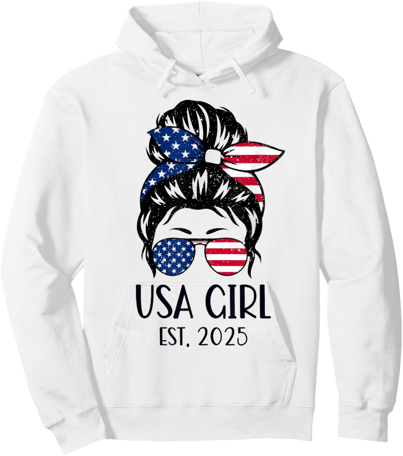 Us Citizen Est 2025 New Citizenship American USA Girl 2025 Hoodie - Hoodie | White