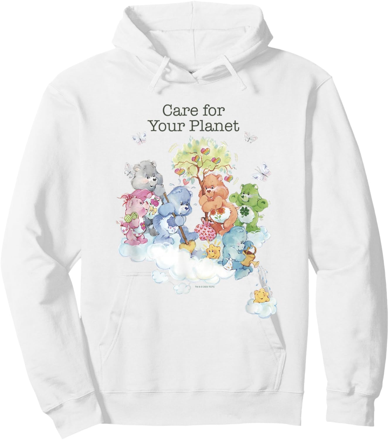 Care Bears Earth Day Care For Your Planet Vintage Retro Hoodie - Hoodie | White