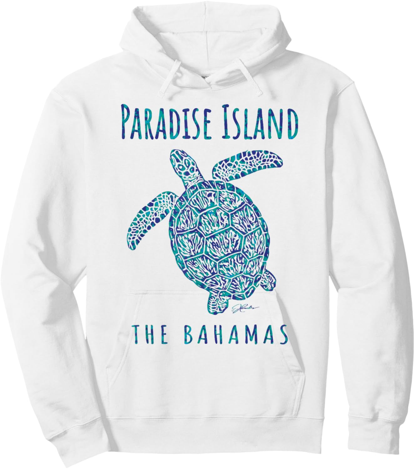 JCombs: Paradise Island, The Bahamas, Sea Turtle, Beach Hoodie - Hoodie | White