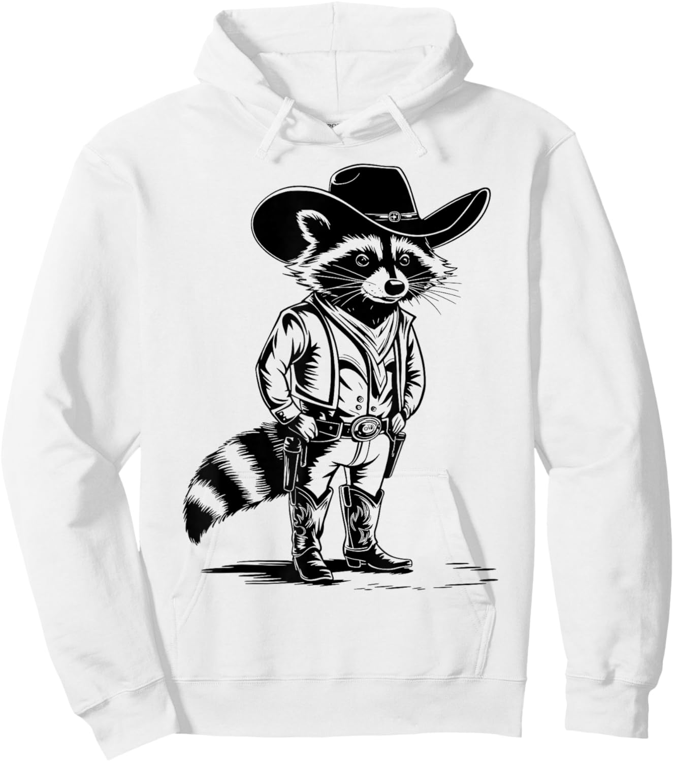 Vintage Raccoon Cowboy Country Graphic Western Men Women , grey, S Hoodie - Hoodie | White