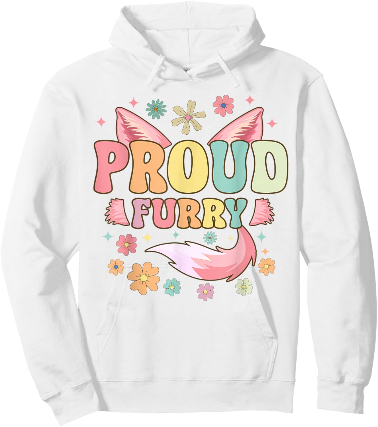 Proud Furry Groovy Furry Fandom Fursuit Fox Hoodie - Hoodie | White