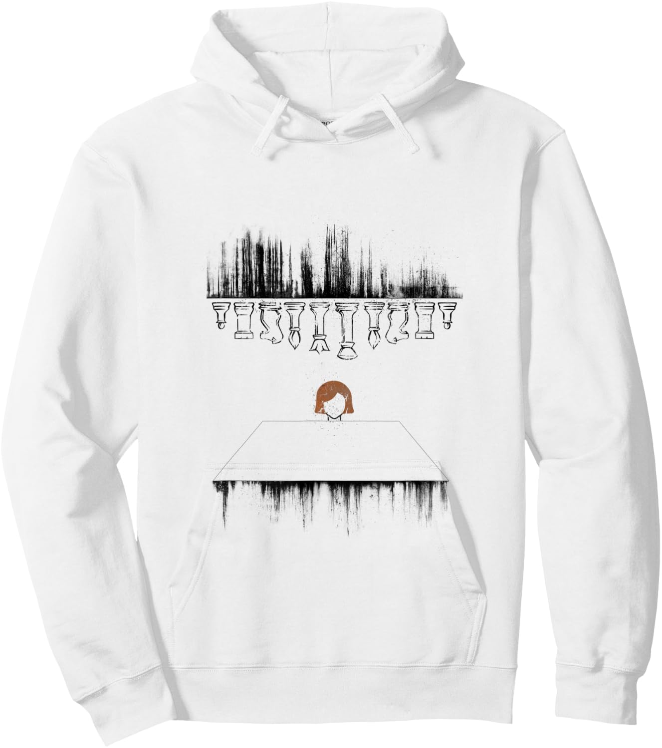 Queen's Gambit, Chess Board Design, Grunge, Gift Hoodie - Hoodie | White