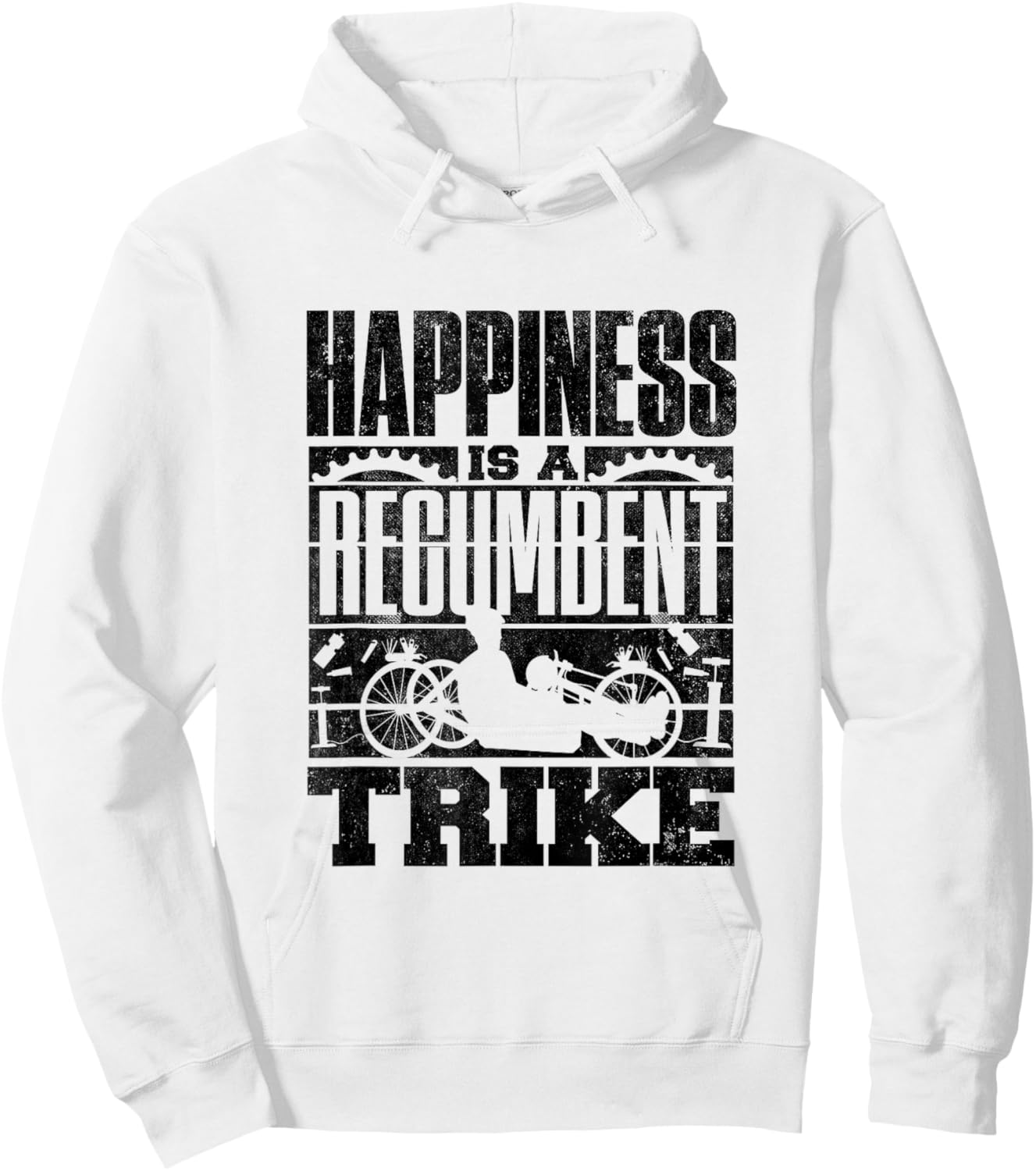 Recumbent Trike Bike Triker Happiness Is A Recumbent Trike Hoodie - Hoodie | White