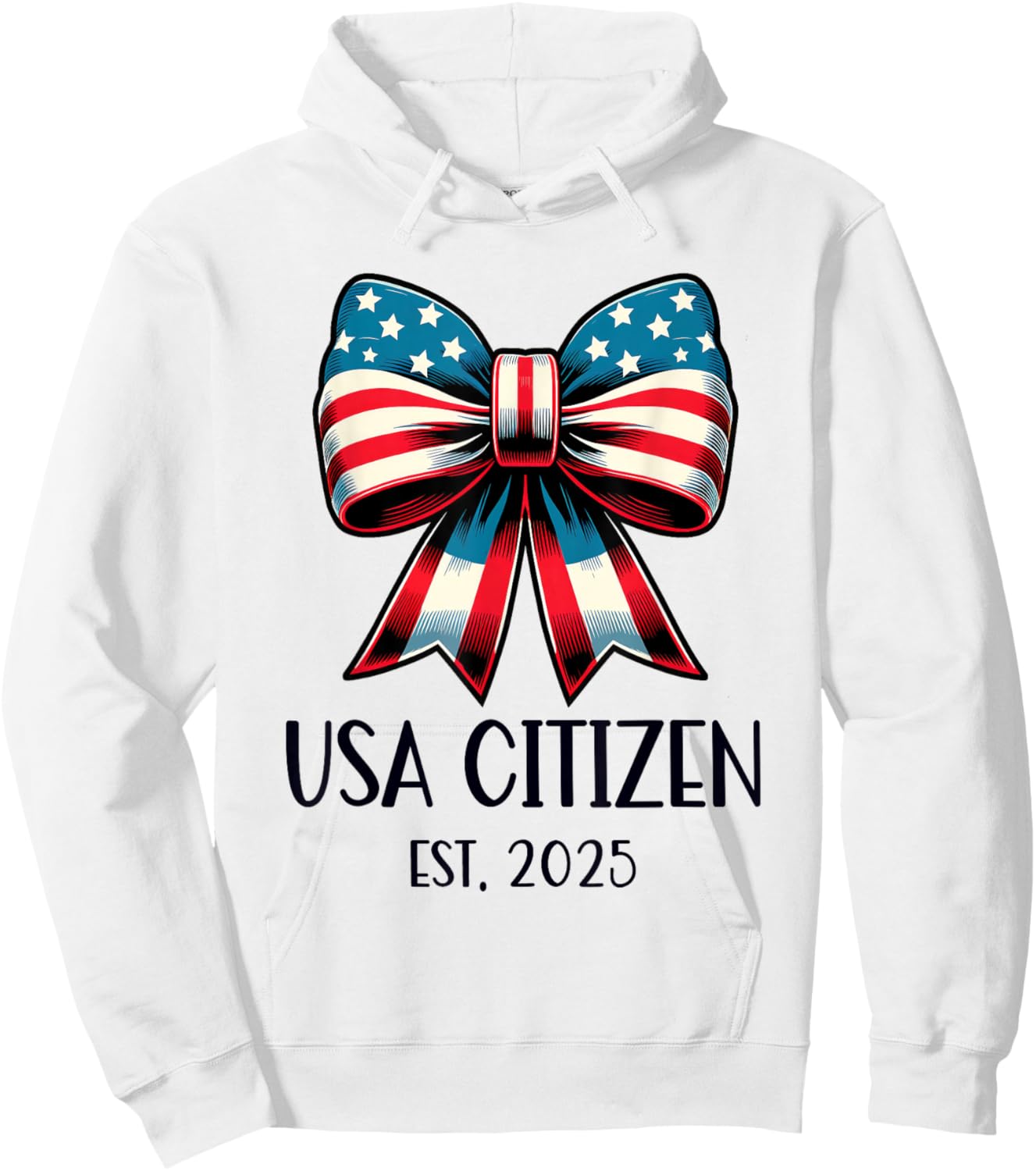 US Citizen Est 2025 New Citizenship American USA Girl 2025 Hoodie - Hoodie | White