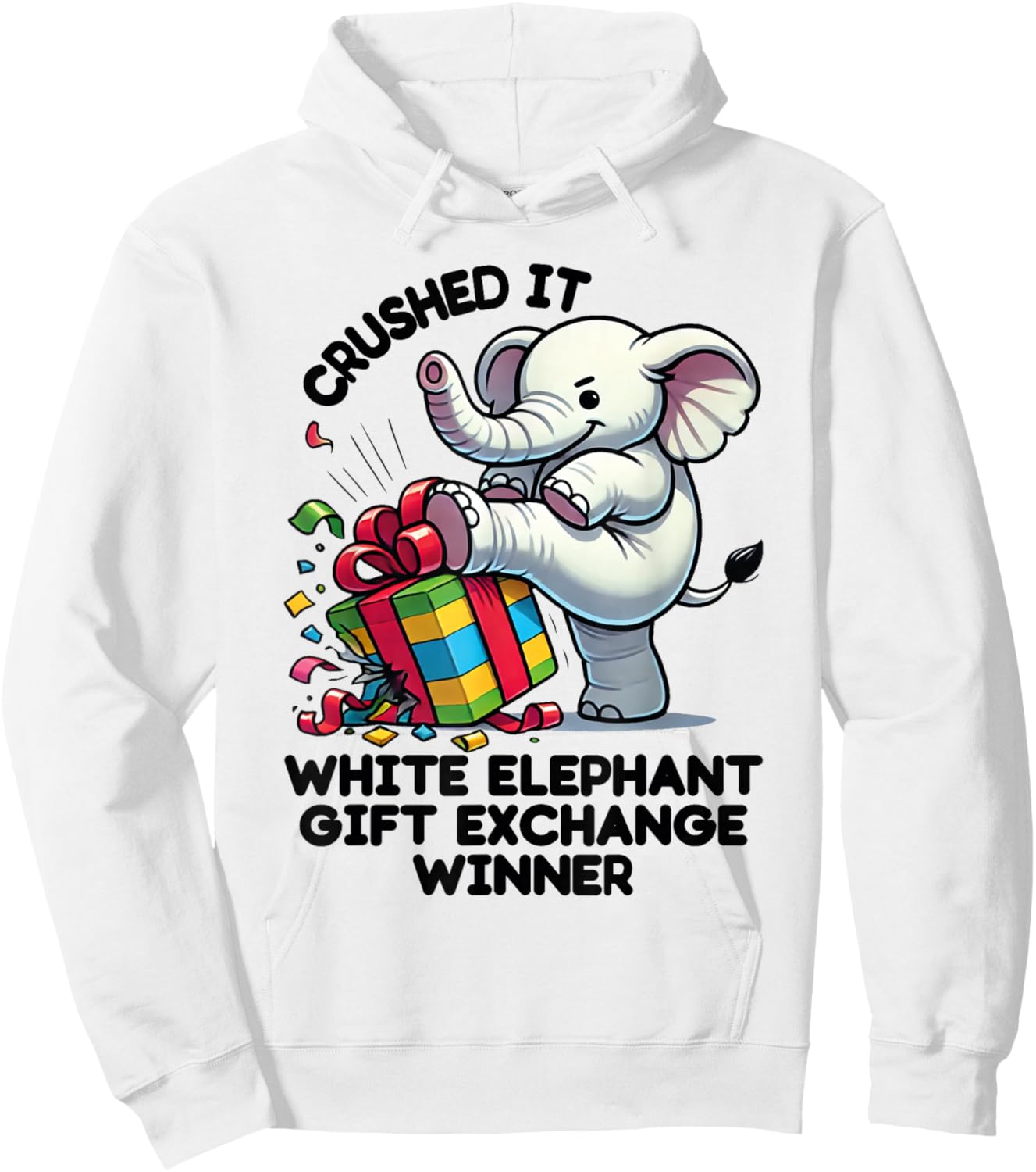 Cute Gag Crushed It White Elephant Exchange Under 20 Hoodie - Hoodie | White