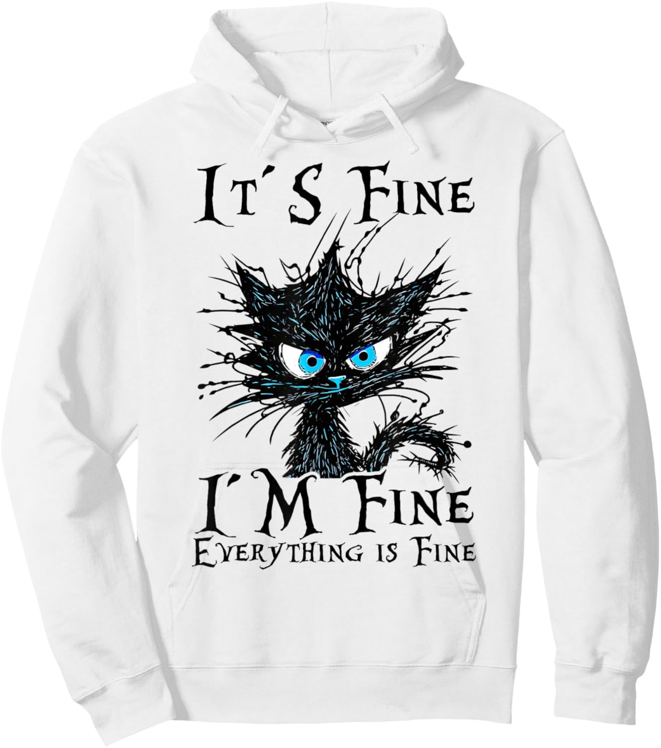 Funny Black Cat Women's Hoodie - Hoodie | White