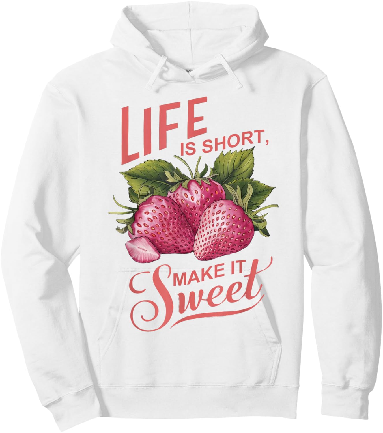 Summer Flower Botanical Strawberry Wildflower Hoodie - Hoodie | White