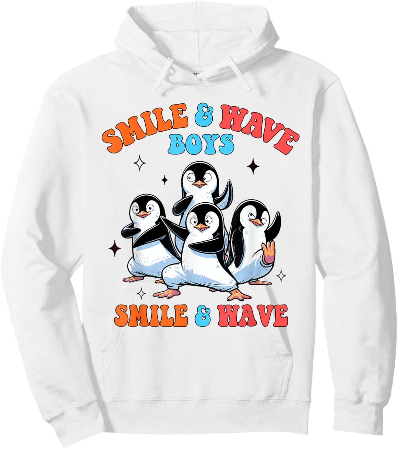 Penguin Lover Smile And Wave Boys Penguins Animal Lover Hoodie - Hoodie | White