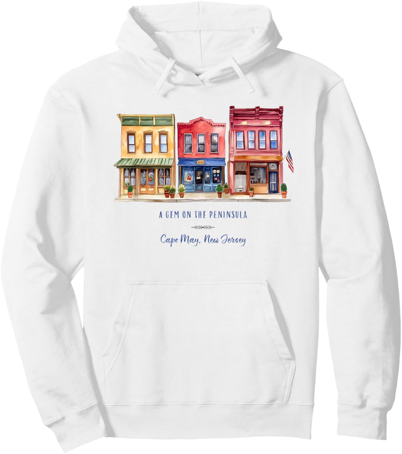 Cape May, New Jersey Country Vintage Historic Small Town Hoodie - Hoodie | White
