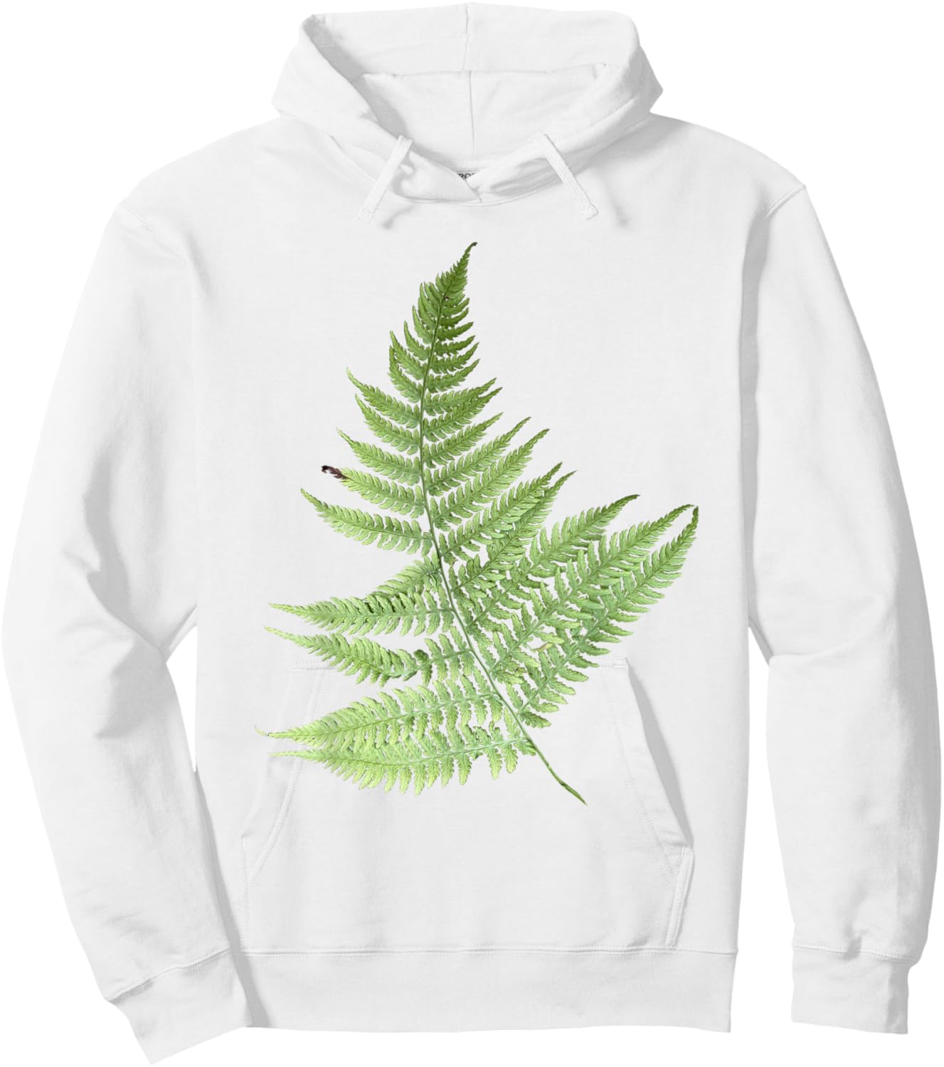 Fern Leaves Botanical Art for Spring and Autumn Green Fern Hoodie - Hoodie | White