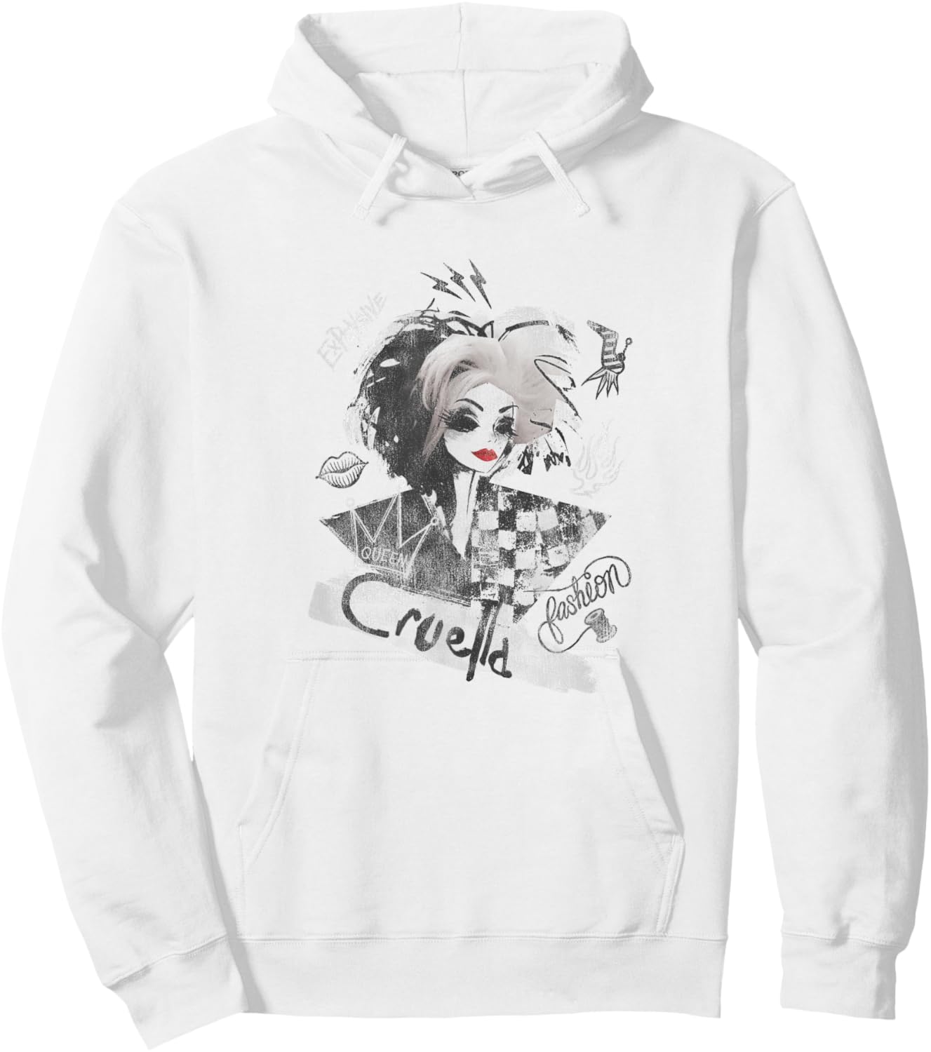 Disney Cruella Artsy Collage Small Hoodie - Hoodie | White