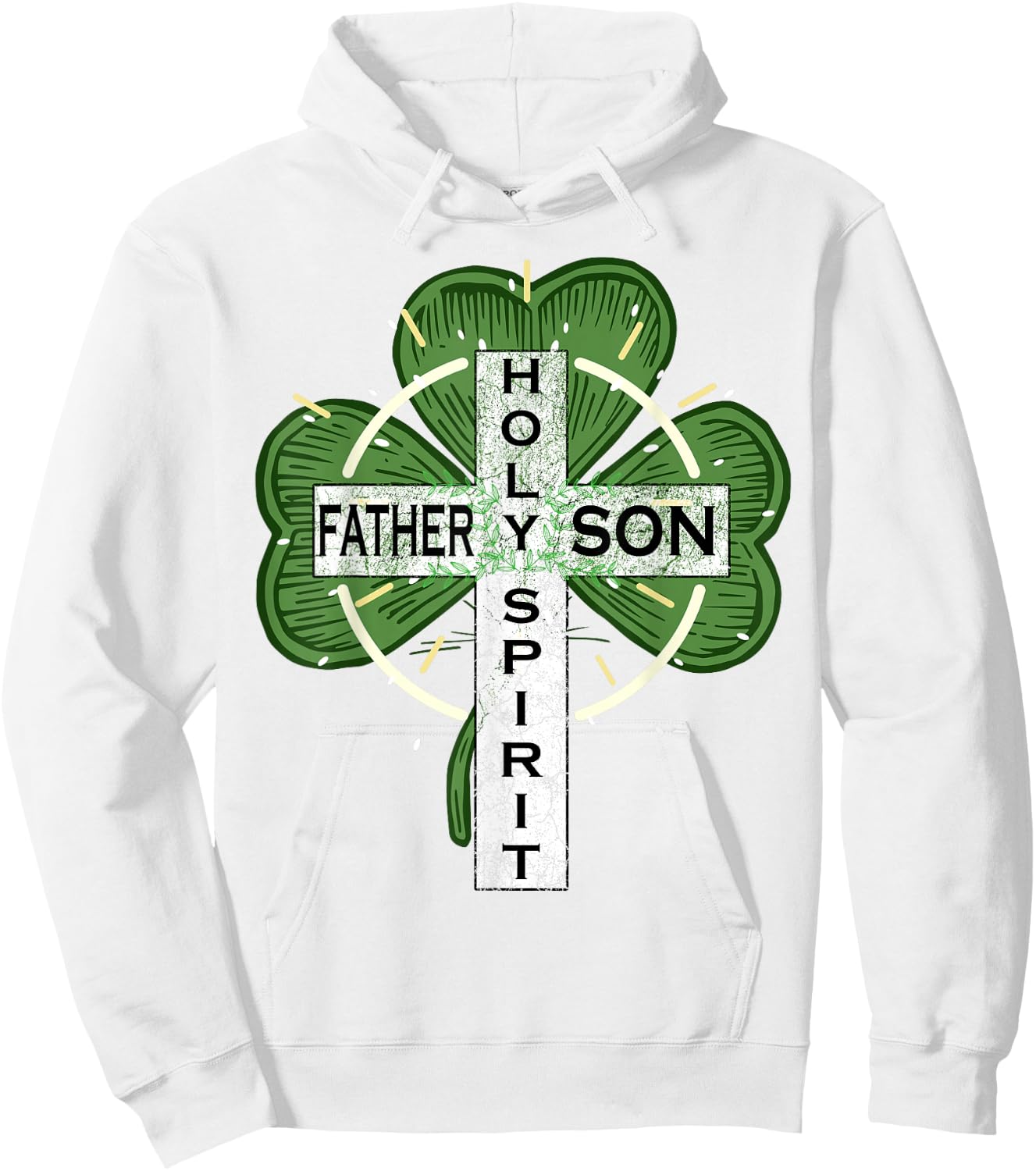 Irish Shamrock St Patricks Day Father Son Spirit Religious Hoodie - Hoodie | White