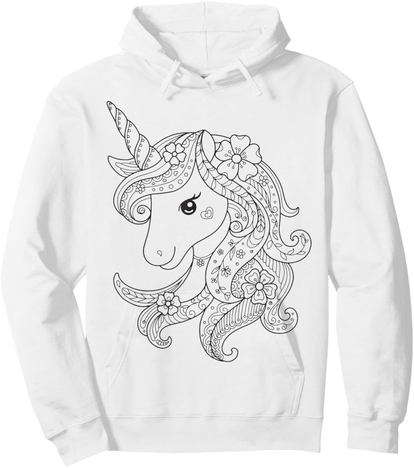 Unicorn to paint and color Hoodie - Hoodie | White