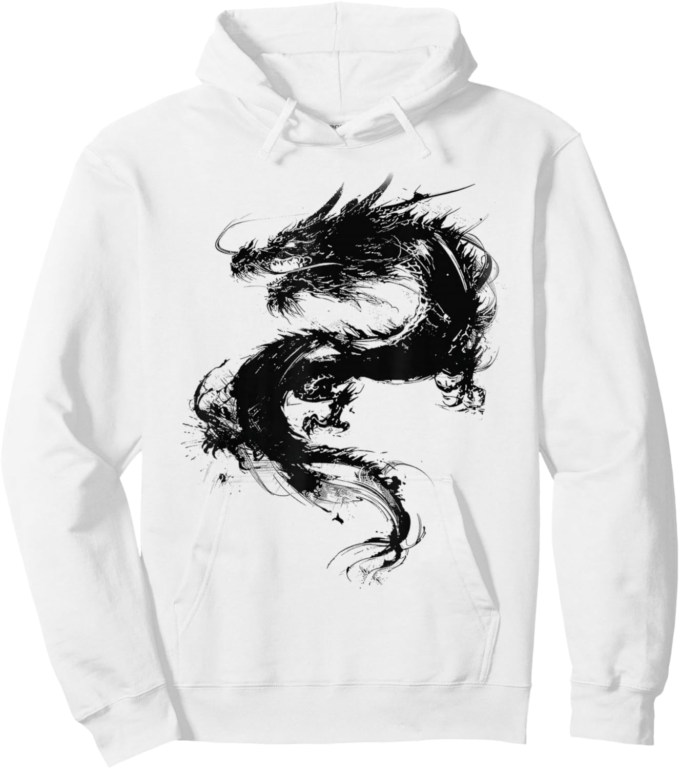 Dragon Abstrait Motif Dessin Art Animal Dragon Hoodie - Hoodie | White
