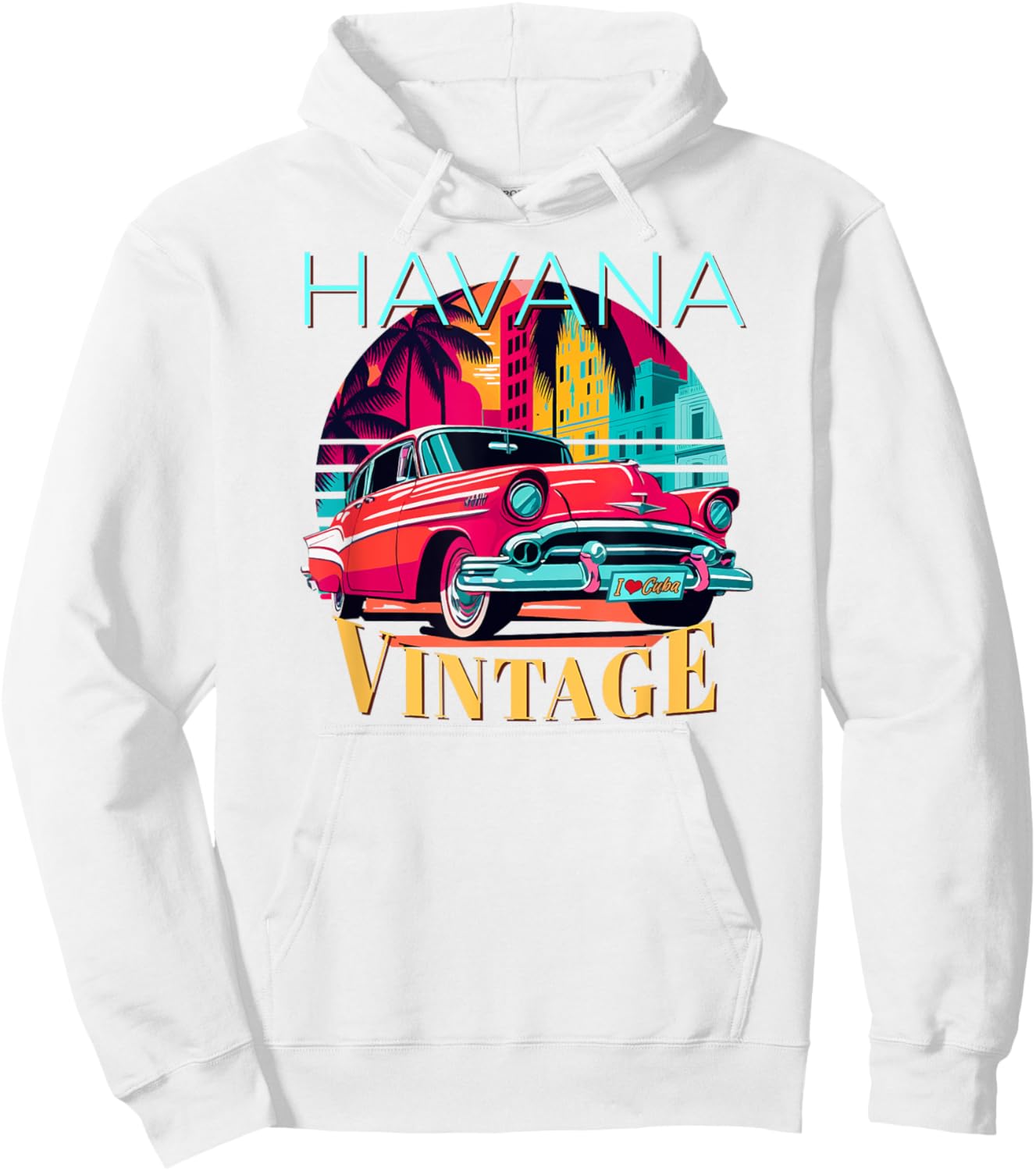 Havana Miami Spanish Cuban Flag Habana Vieja Retro Cuba Hoodie - Hoodie | White