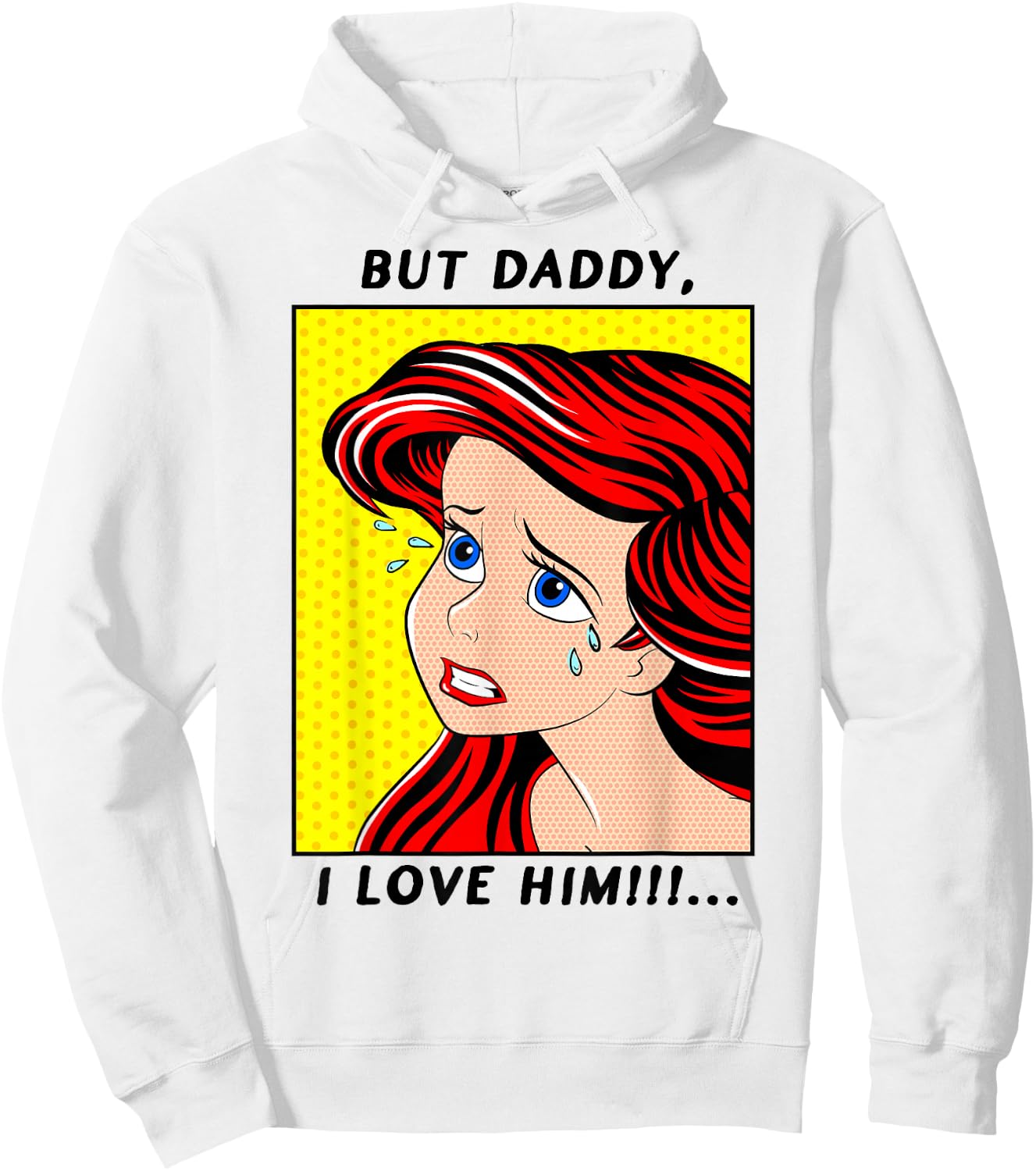 Disney The Little Mermaid Ariel But Daddy I Love Him Comic Hoodie - Hoodie | White