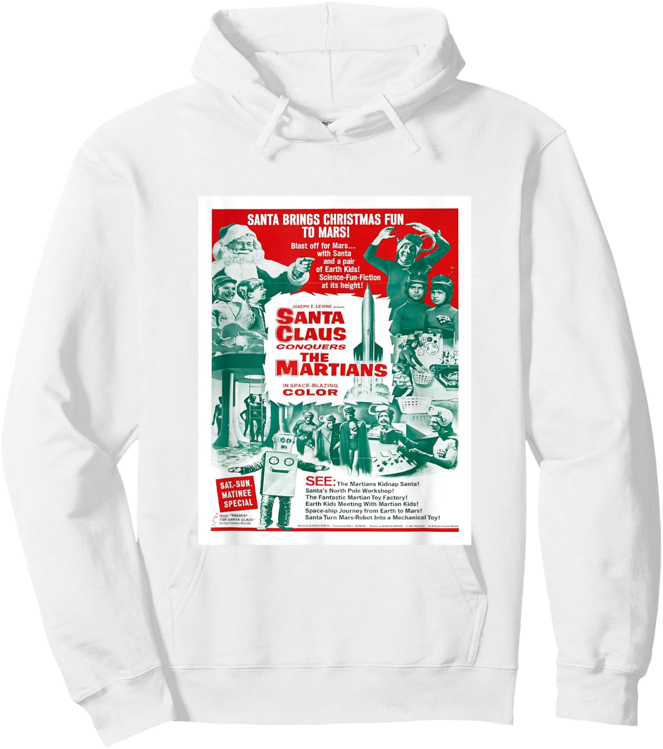Santa Claus Conquers the Martians Hoodie - Hoodie | White