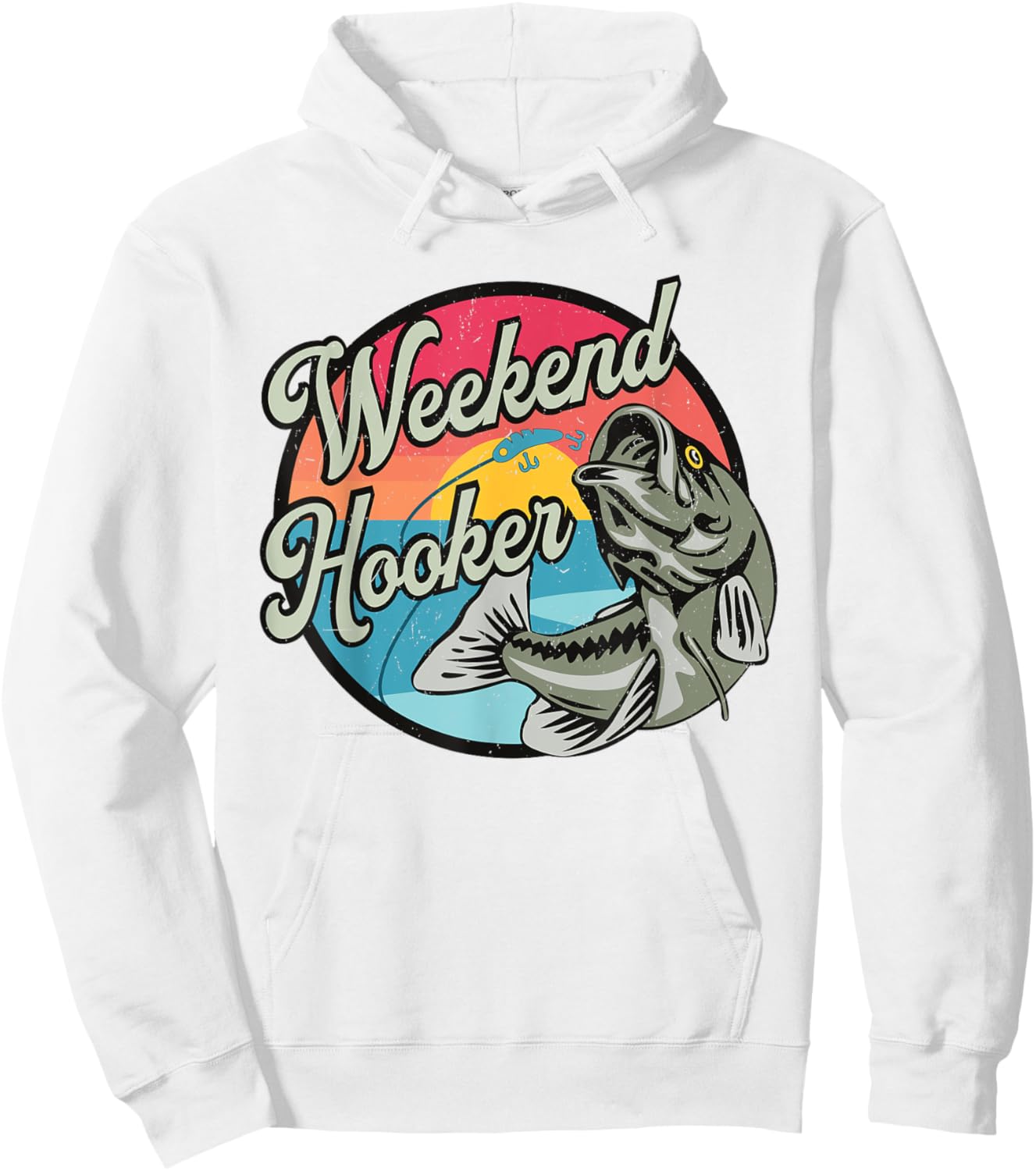 Weekend Hooker Funny Fishing Summer Vacation Fisherman Hoodie - Hoodie | White