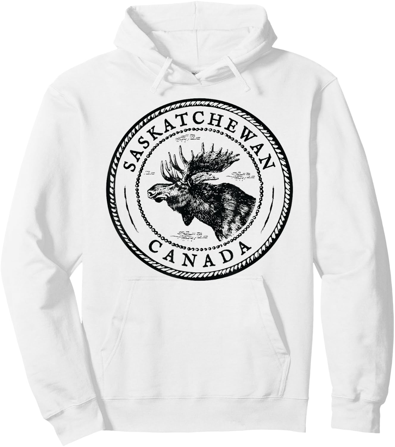 Moose Antlers Art Lovers Gift, Saskatchewan Canada Moose Hoodie - Hoodie | White