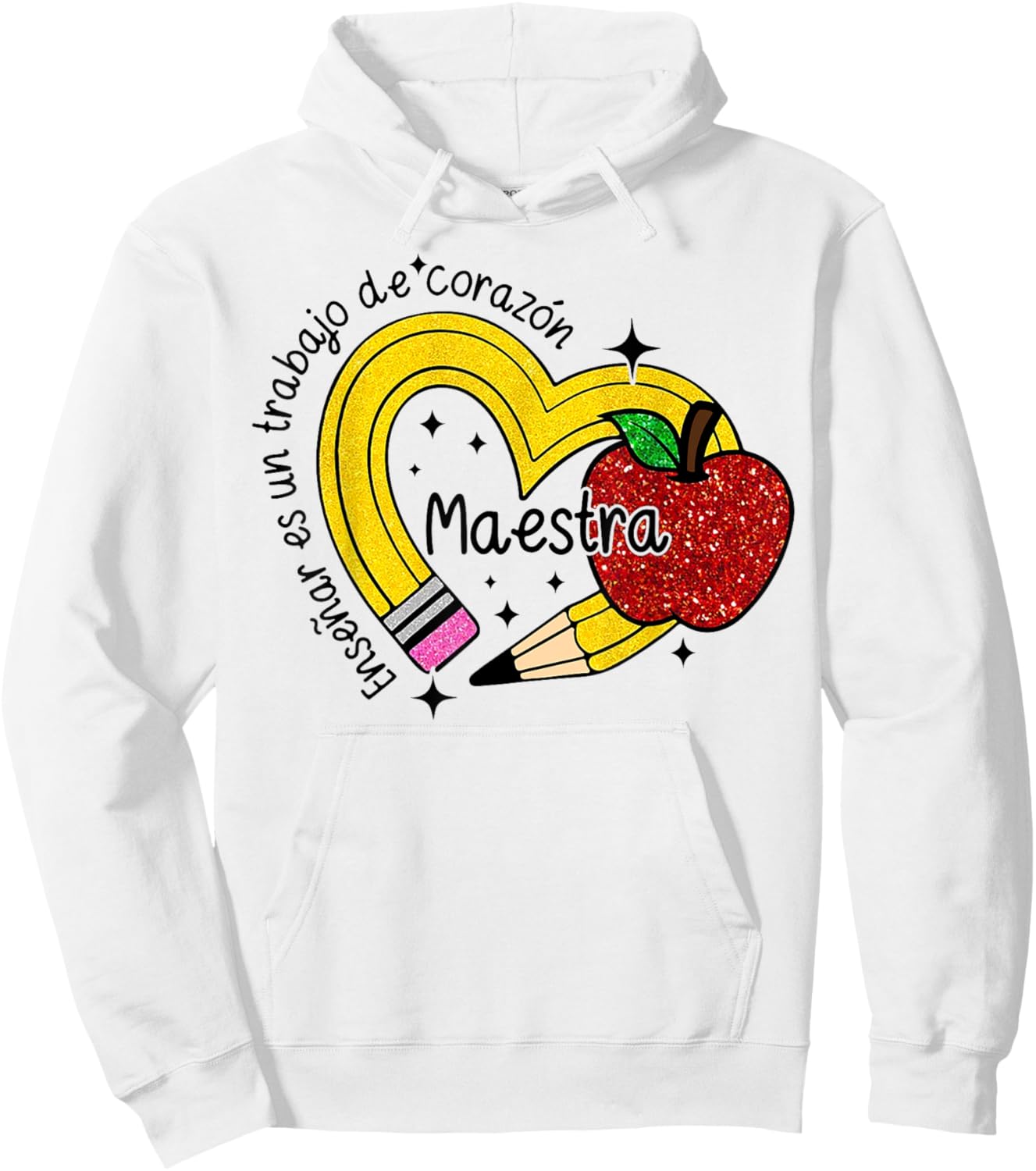Maestra Enseñar Es Un Trabajo de Corazón Hoodie - Hoodie | White