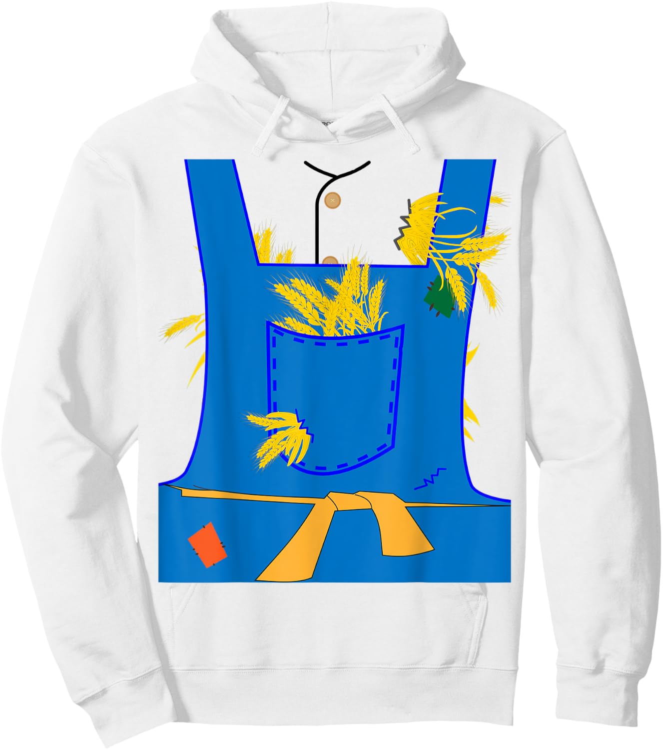 The Wonderful Wizard of Oz Scarecrow Lazy Halloween Costume Hoodie - Hoodie | White