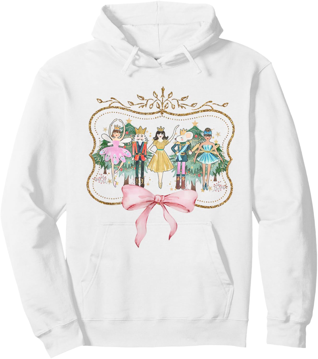Nutcracker Ballet Sugar Plum Fairy Retro Christmas Hoodie - Hoodie | White