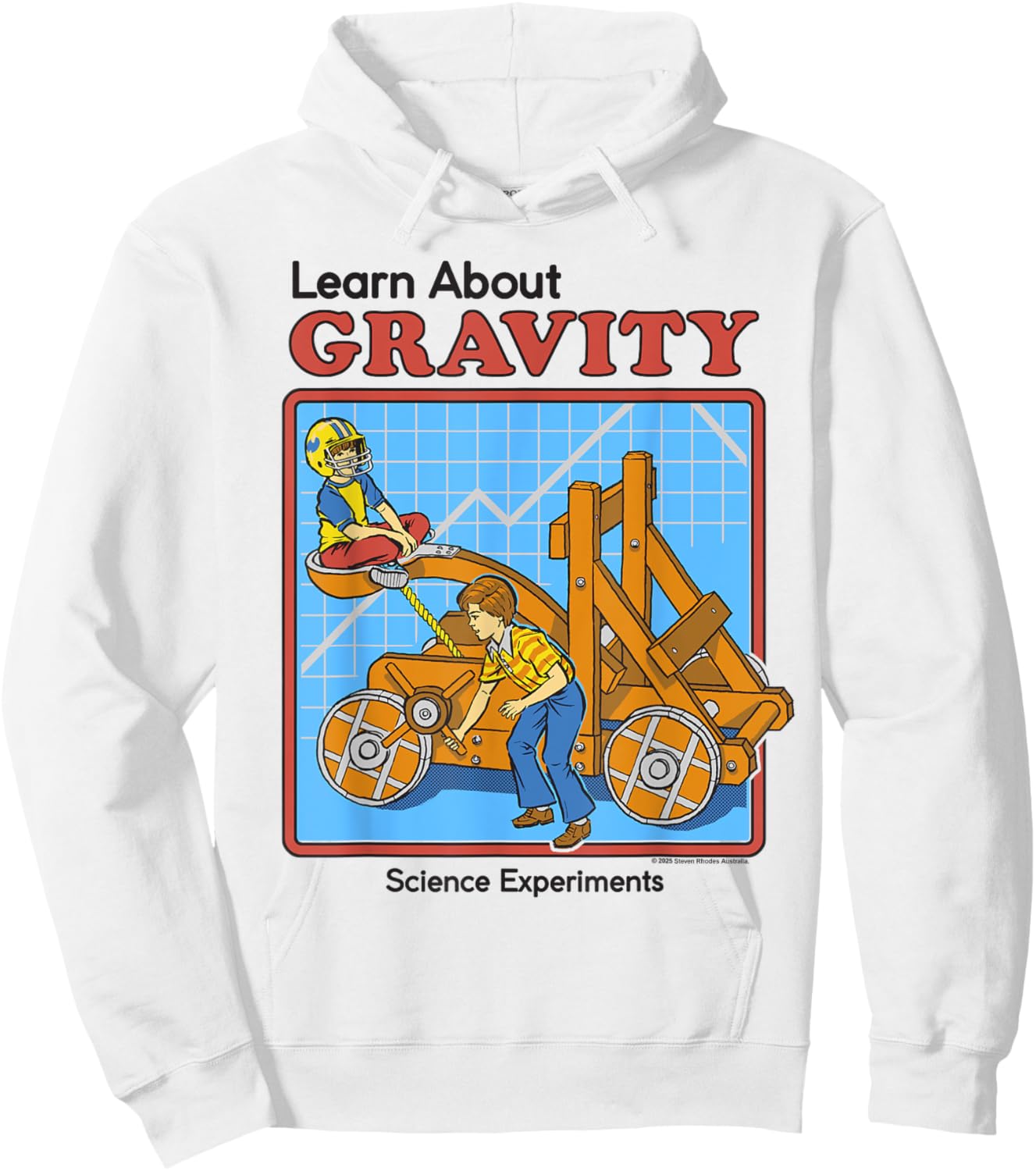 Learn About Gravity Sarcastic Retro Funny Adult Humor Hoodie - Hoodie | White