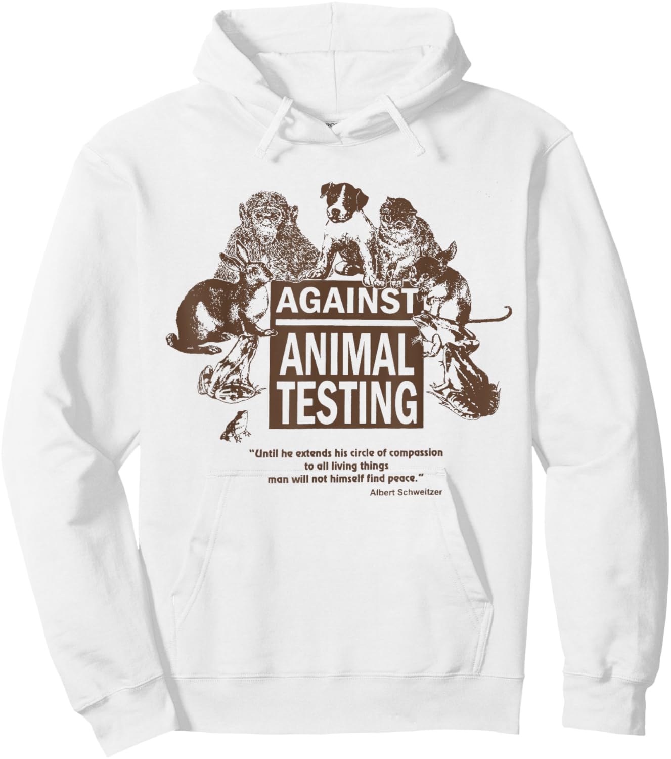 Stop Animal Testing Animal Rights - -Adults - Grey, Green - Small - Classic Fit - Short Sleeve Hoodie - Hoodie | White