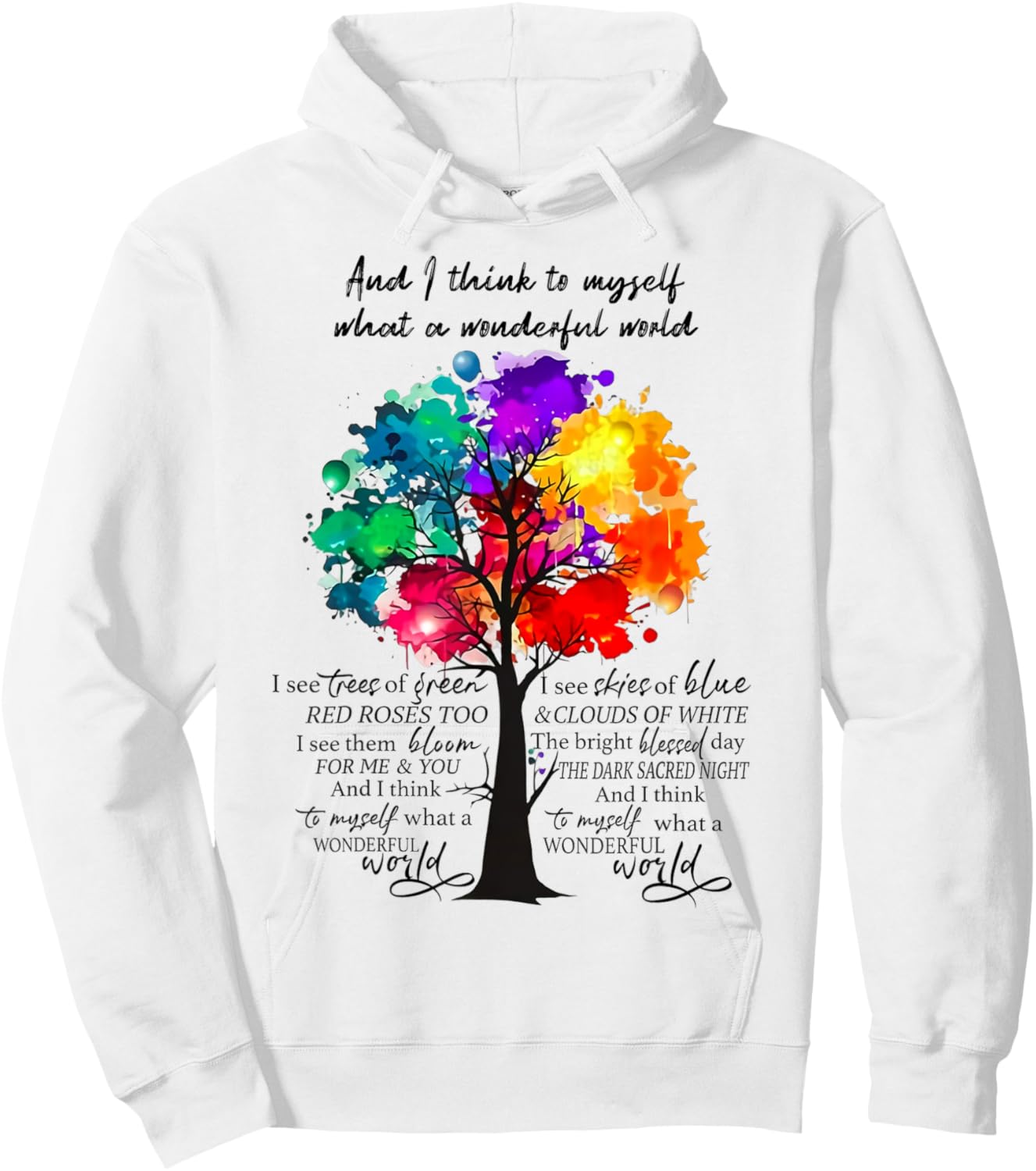What a Wonderful World Positive Thinking Tree Hoodie - Hoodie | White