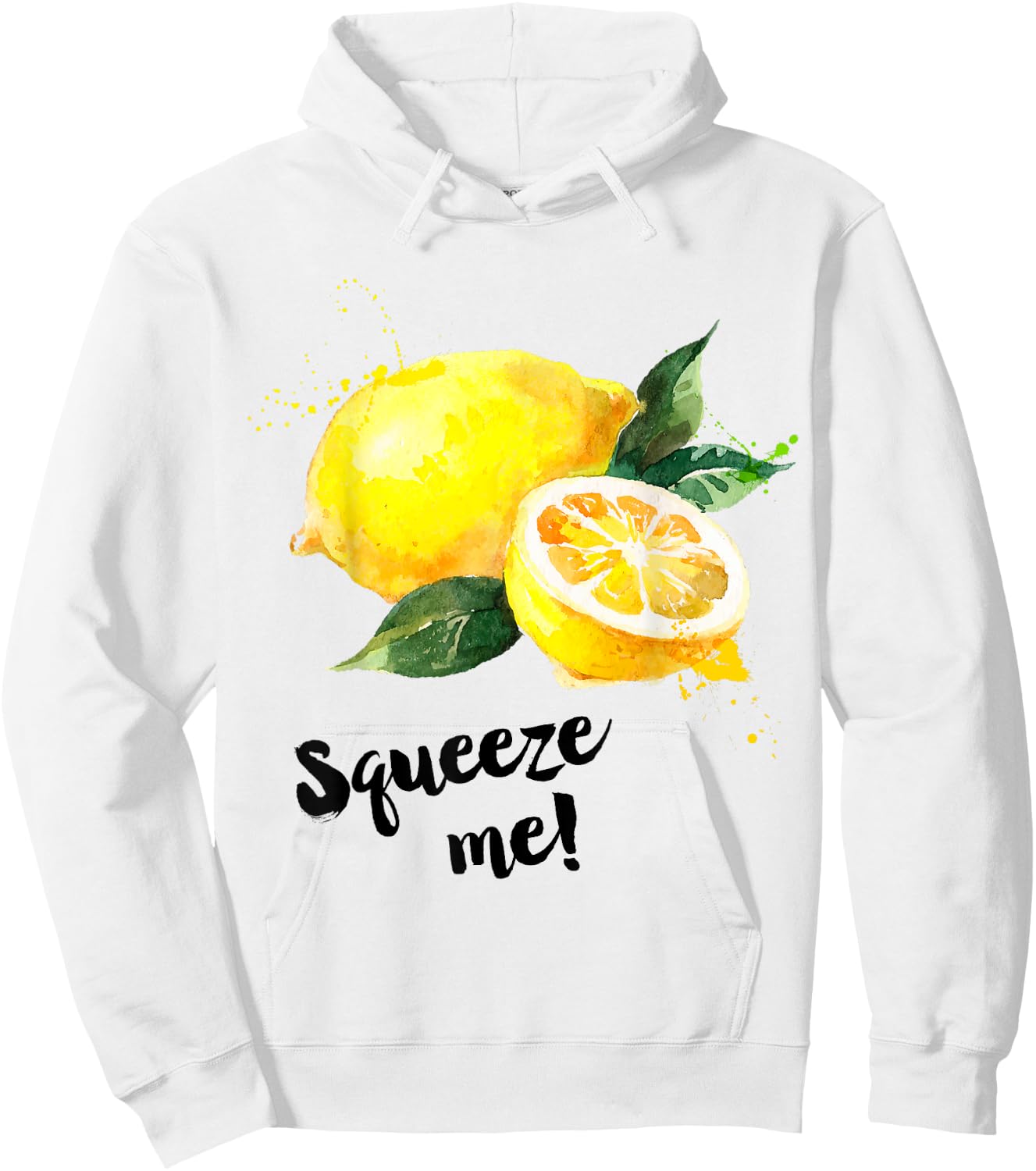 Funny Saying Fruit Illustration Print | Squeeze Me | Lemon Hoodie - Hoodie | White