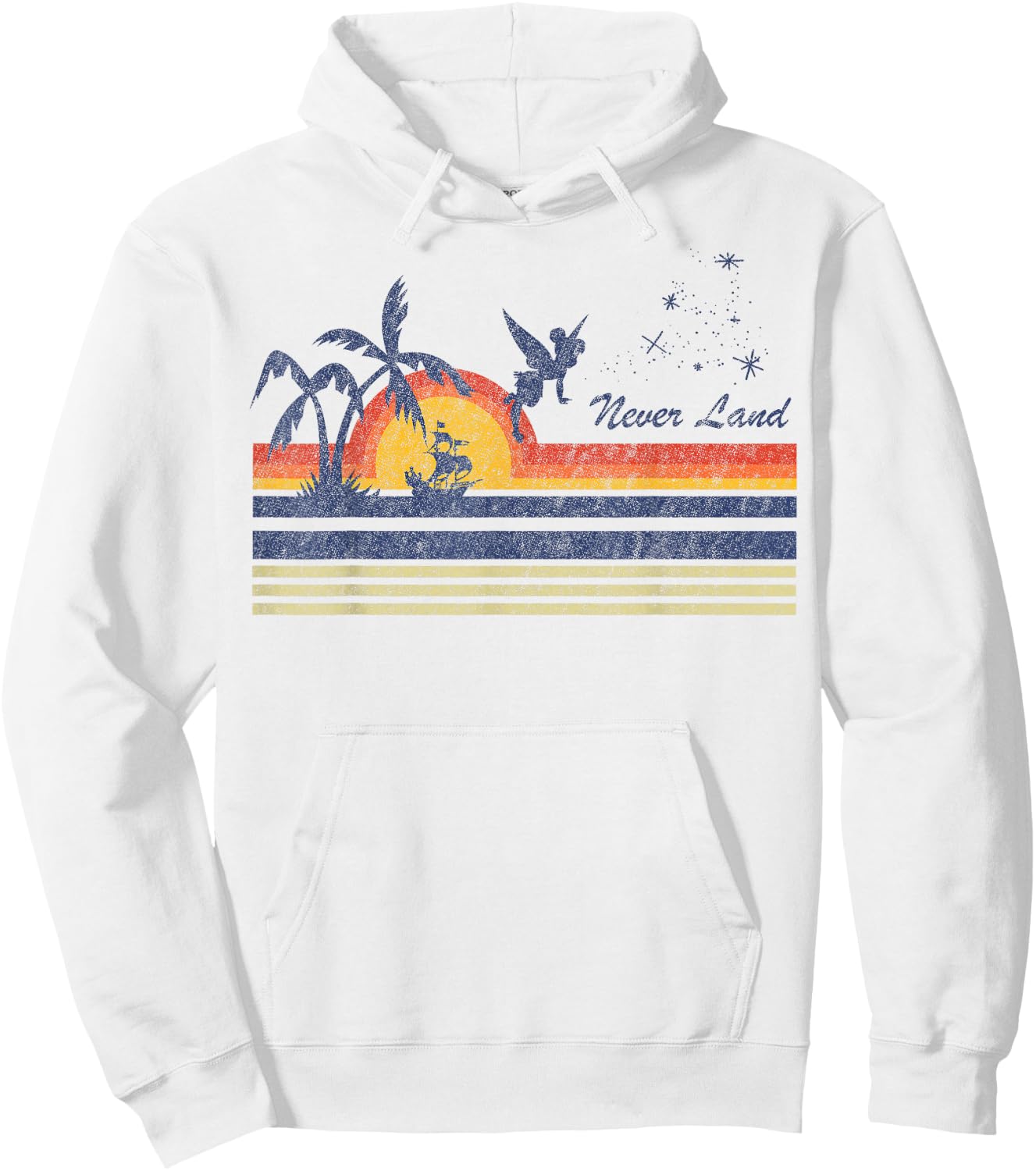 Disney Peter Pan Tinker Bell Flying Silhouette Hoodie - Hoodie | White