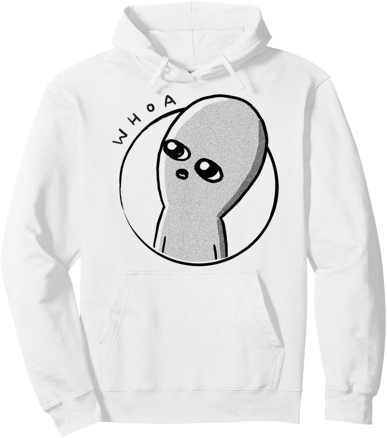 Threadless Nathan W. Pyle Strange Planet Whoa Graphic Hoodie - Hoodie | White