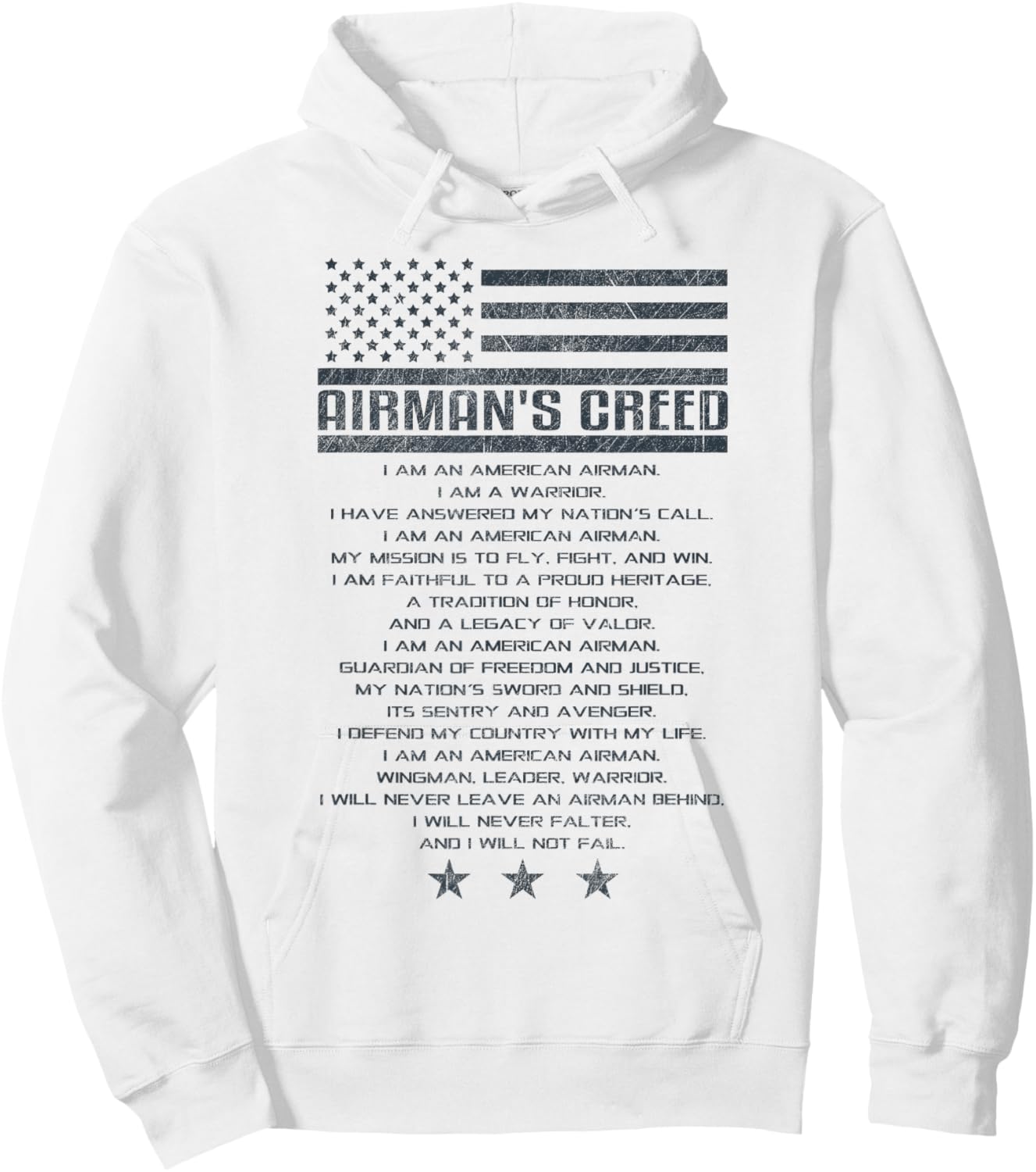 US Airman's Creed Military Ethos Air Force Code Hoodie - Hoodie | White