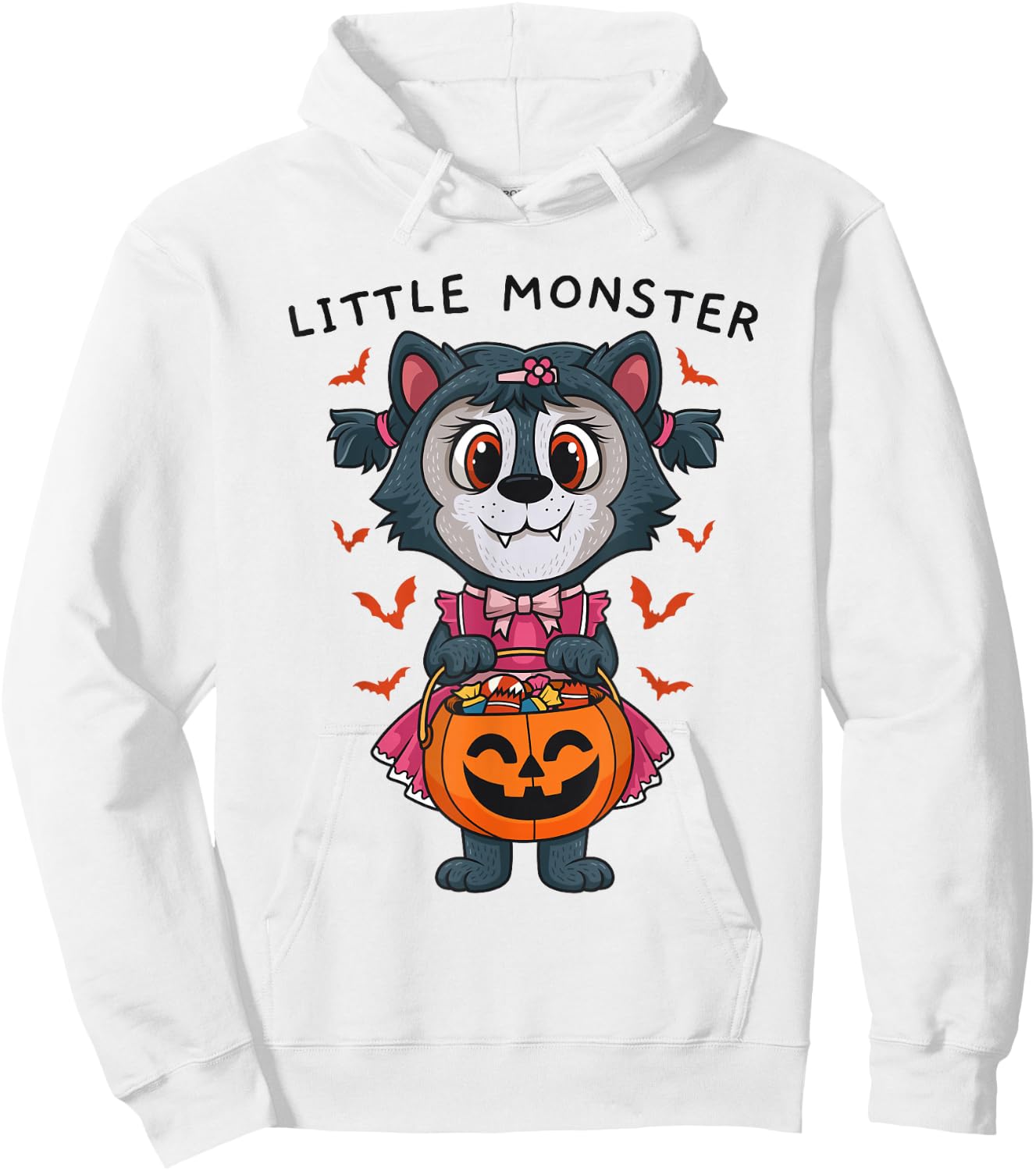 Werewolf Little Monster Matching Halloween Costume For Girls Hoodie - Hoodie | White