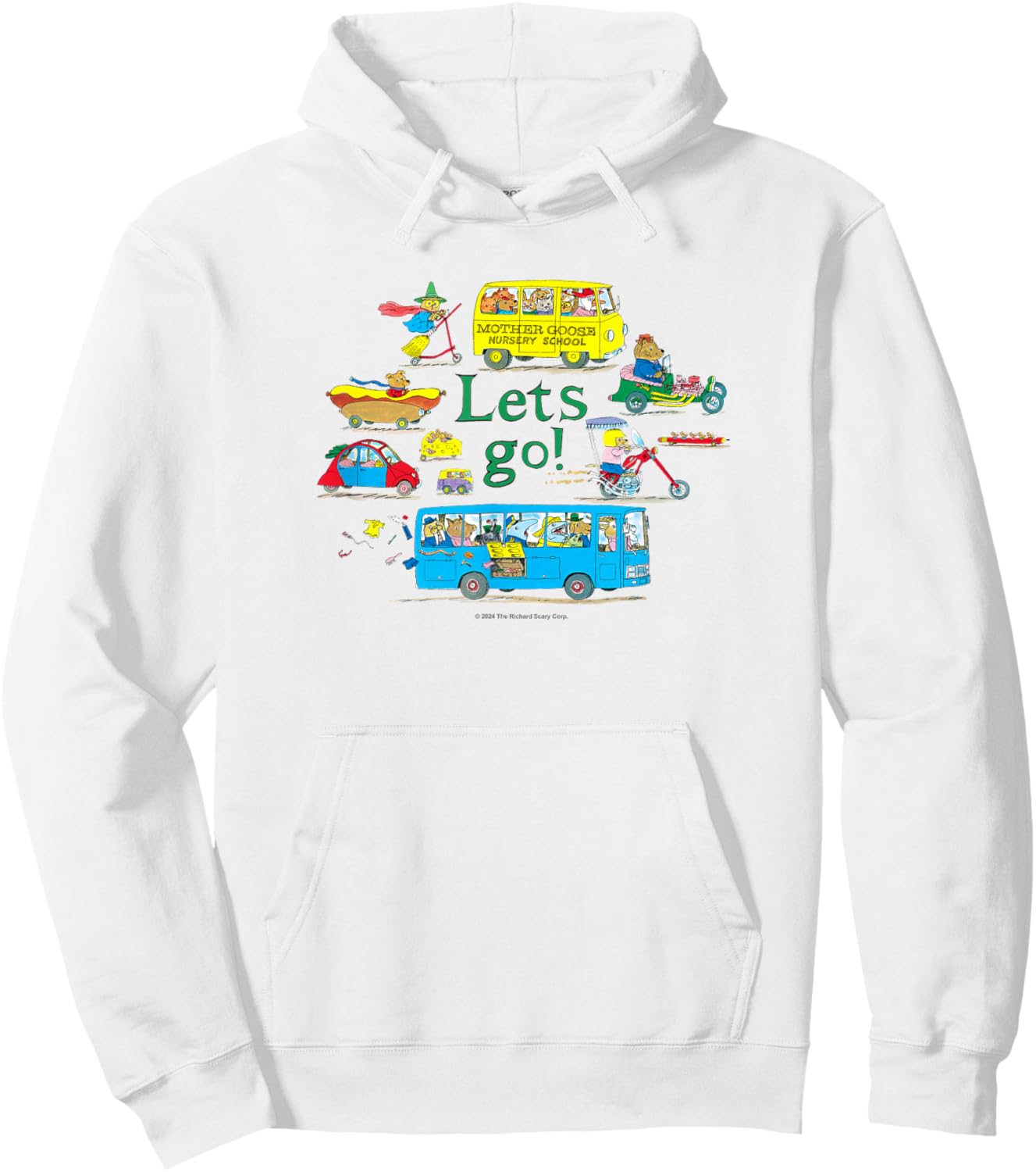 Richard Scarry Let's Go Hoodie - Hoodie | White