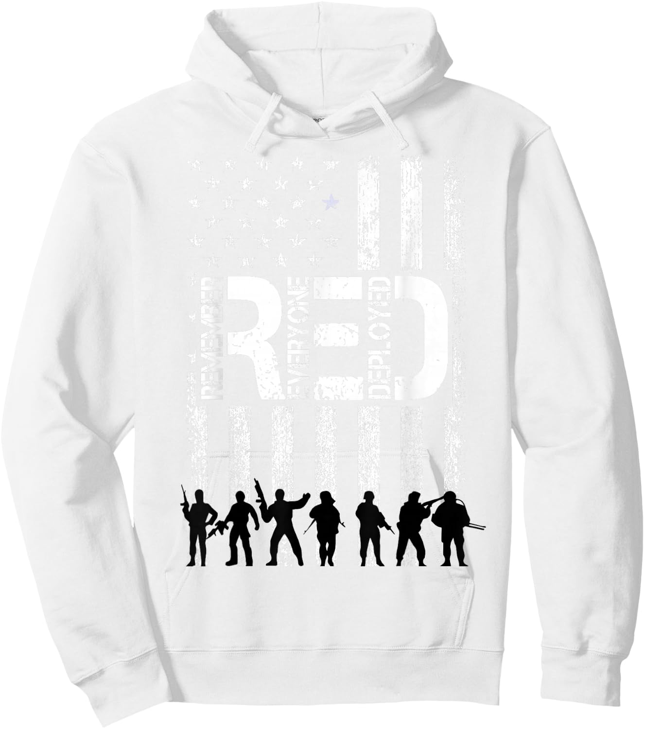 On Fridays We Wear Red Military Veteran Day American Flag Men Hoodie - Hoodie | White