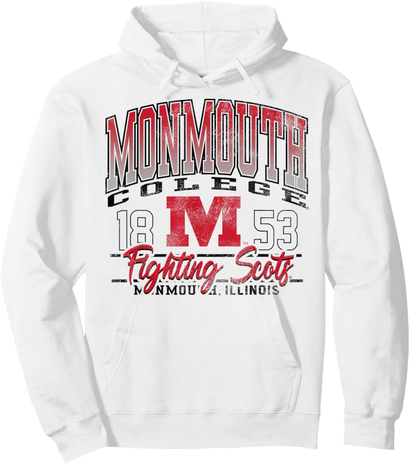 Monmouth College Fighting Scots Kicking It Gray Hoodie - Hoodie | White