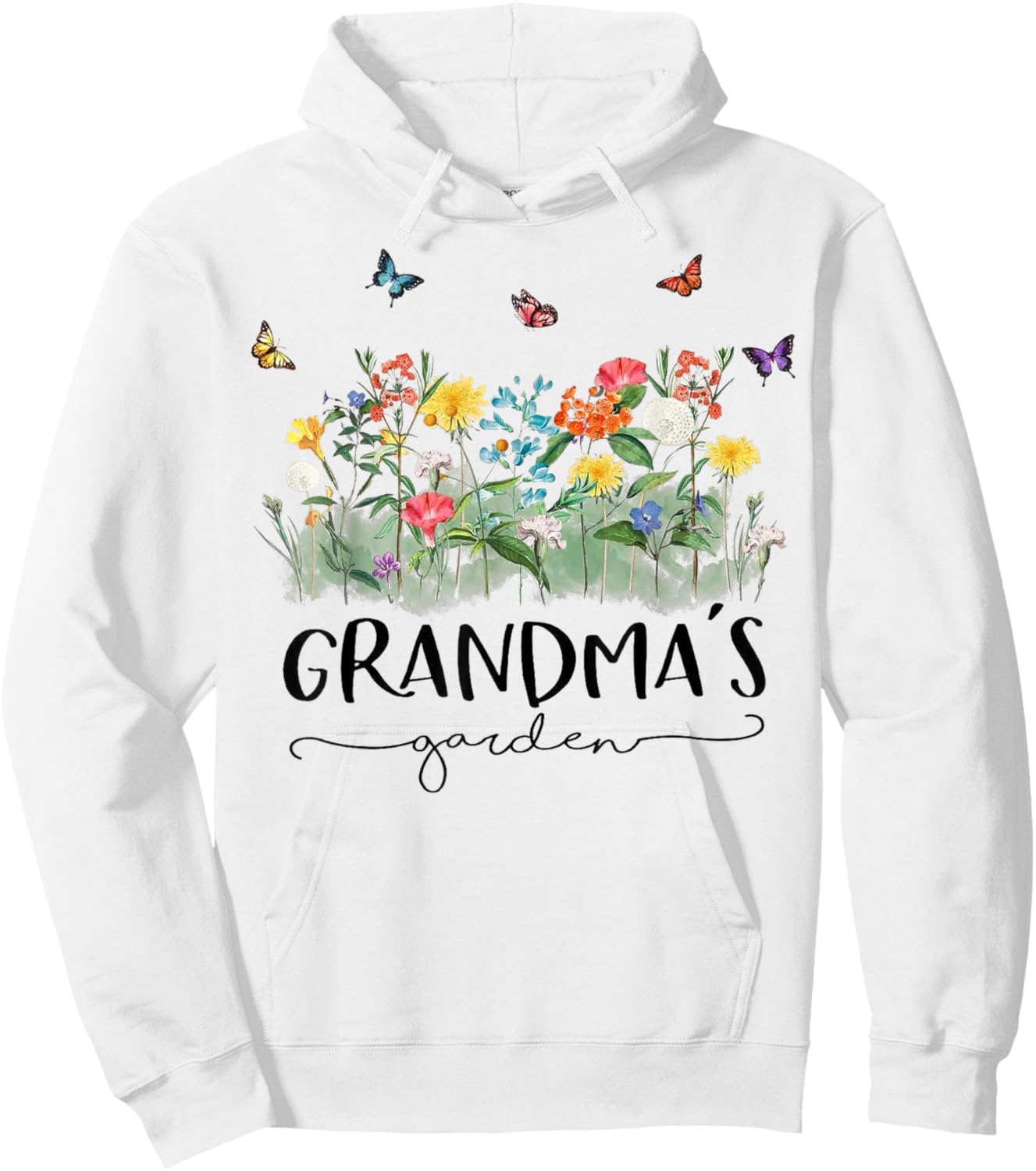 Butterfly Flowers Plant Grandma's Garden Gardener Hoodie - Hoodie | White