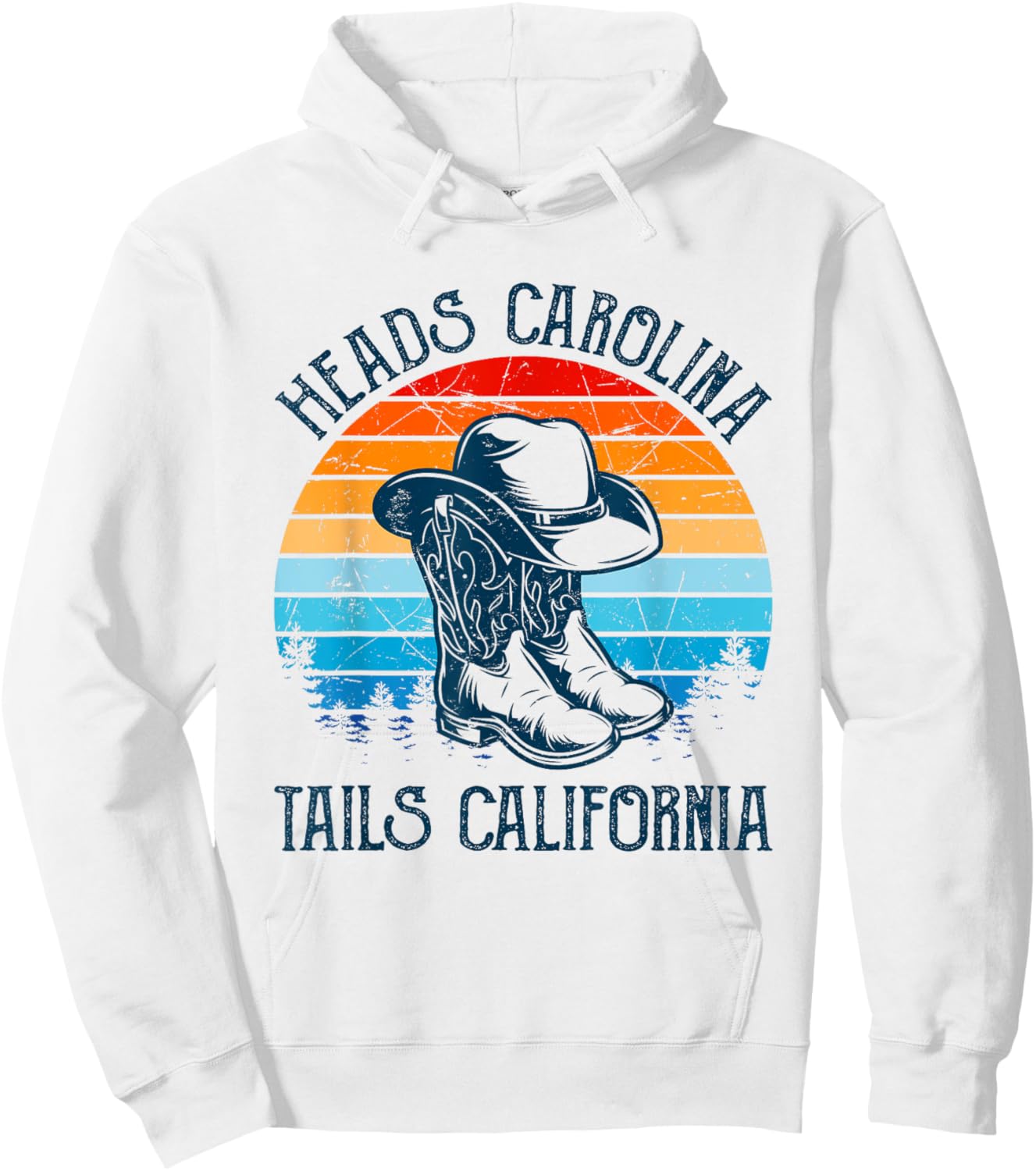 Heads Carolina Tail California Country Music Cowgirl Western Hoodie - Hoodie | White
