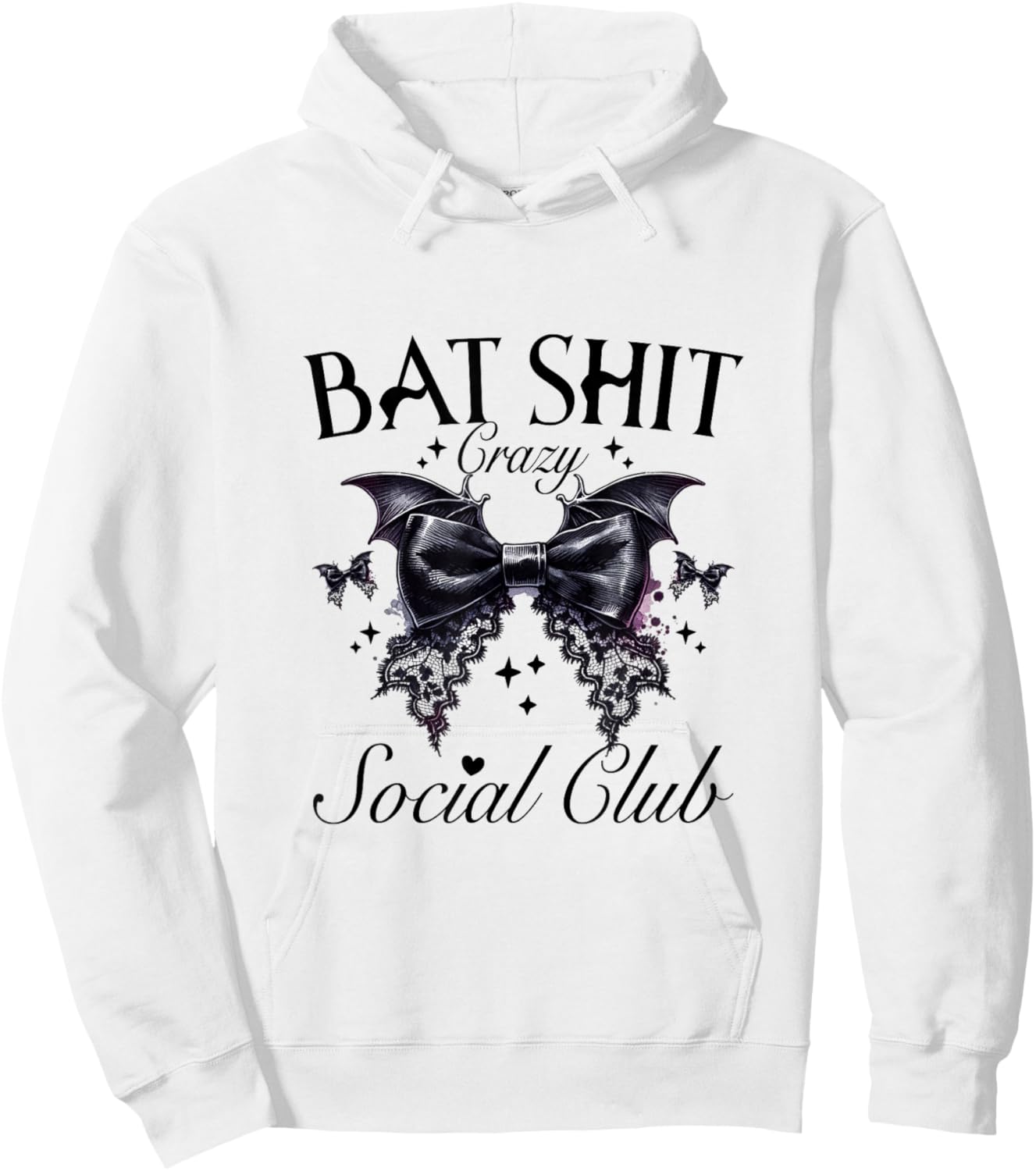 Halloween Bat Shit Crazy Social Club Funny Goth Mom Life Hoodie - Hoodie | White