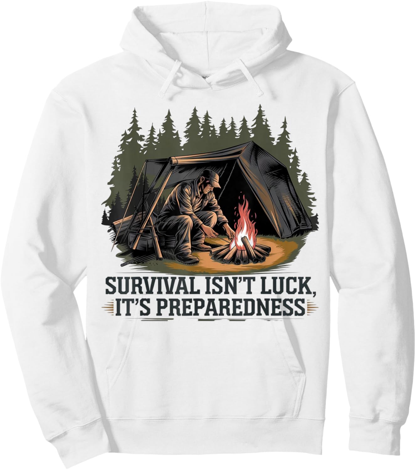 Survival Is Not Luck It's Preparation , Black, S Hoodie - Hoodie | White