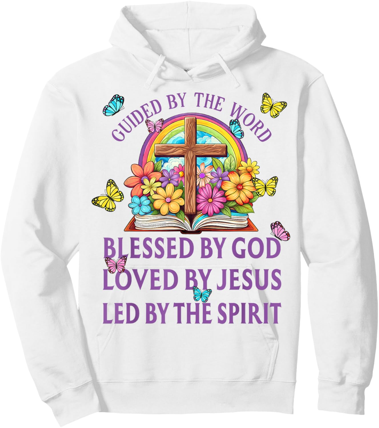 Guided By The Bible Blessed By God Loved By Jesus Christian Hoodie - Hoodie | White