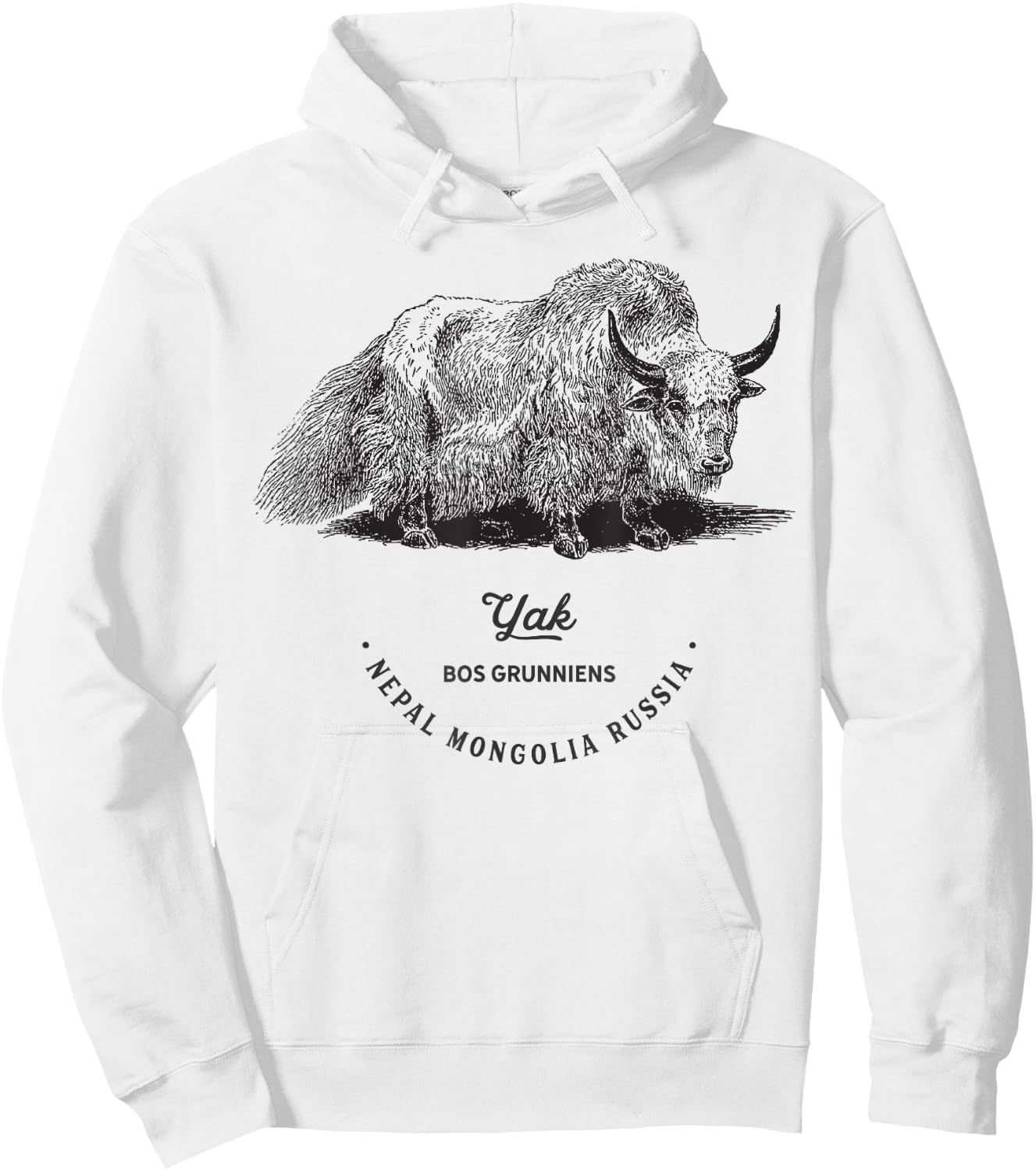 Himalayan Yak Tibet Vintage Animal Print Birthday Women Men Hoodie - Hoodie | White