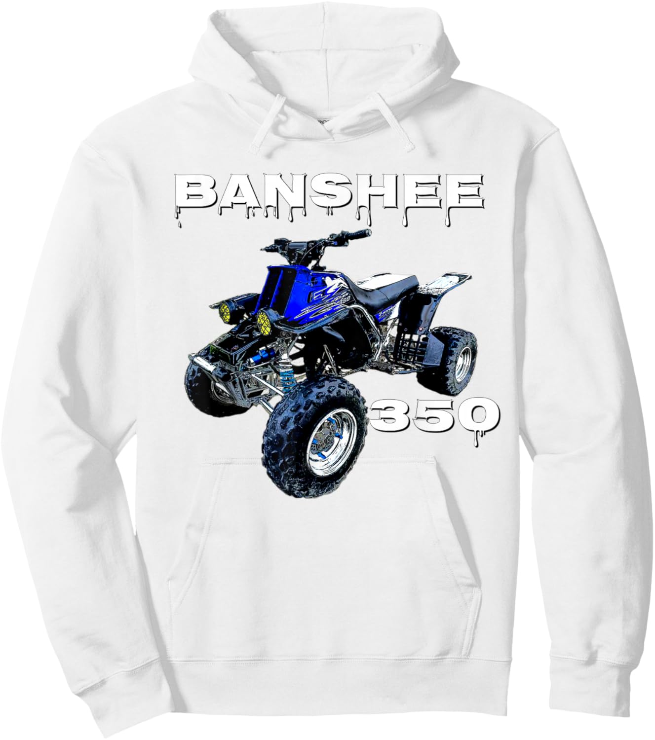 Banshee Quad, ATV, ATC, Vintage, Retro, All Terrain Vehicle Hoodie - Hoodie | White