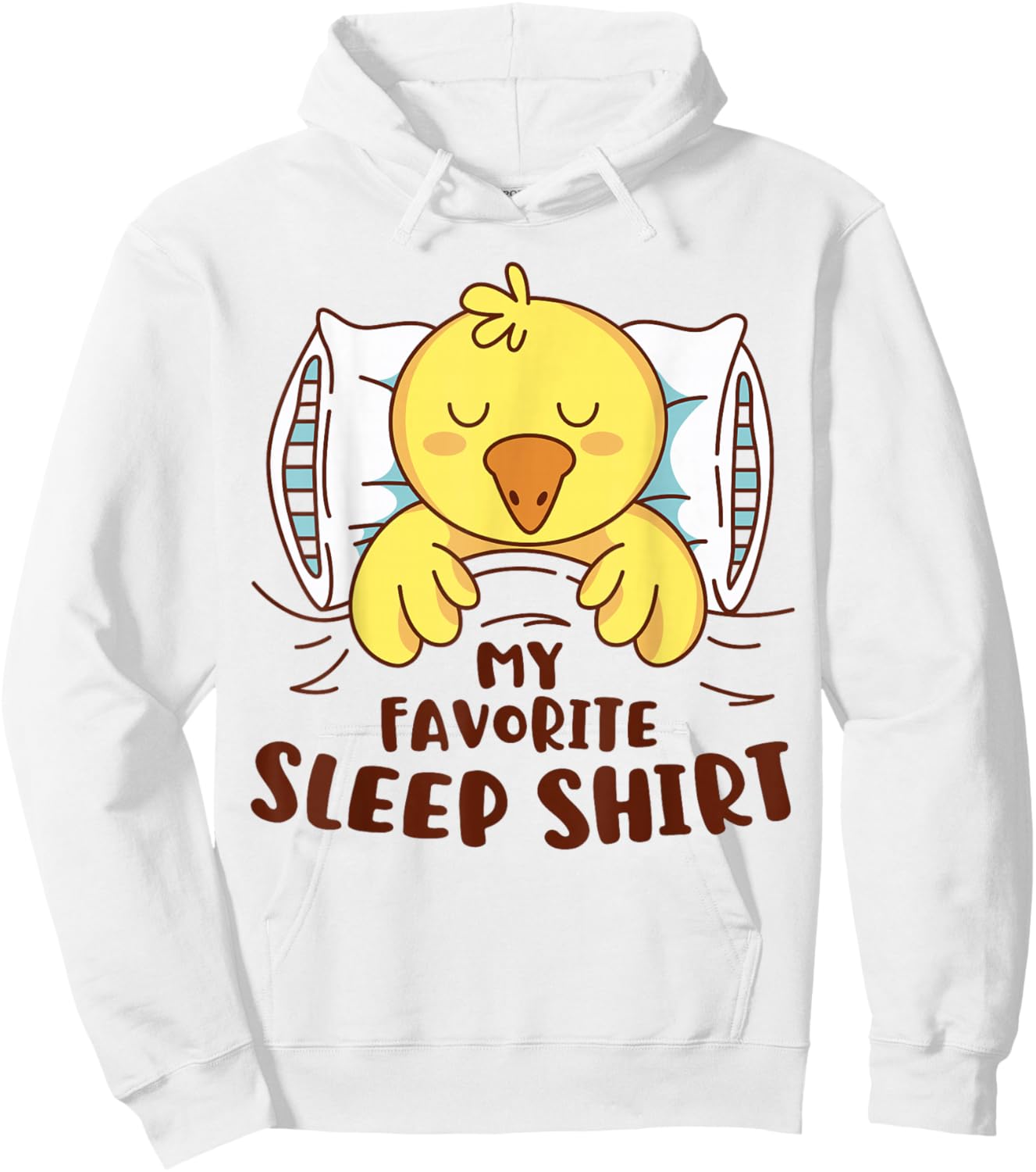 Favorite Sleep Shirt Cute Duck Sleeping Boys Girls Kids Fun Hoodie - Hoodie | White