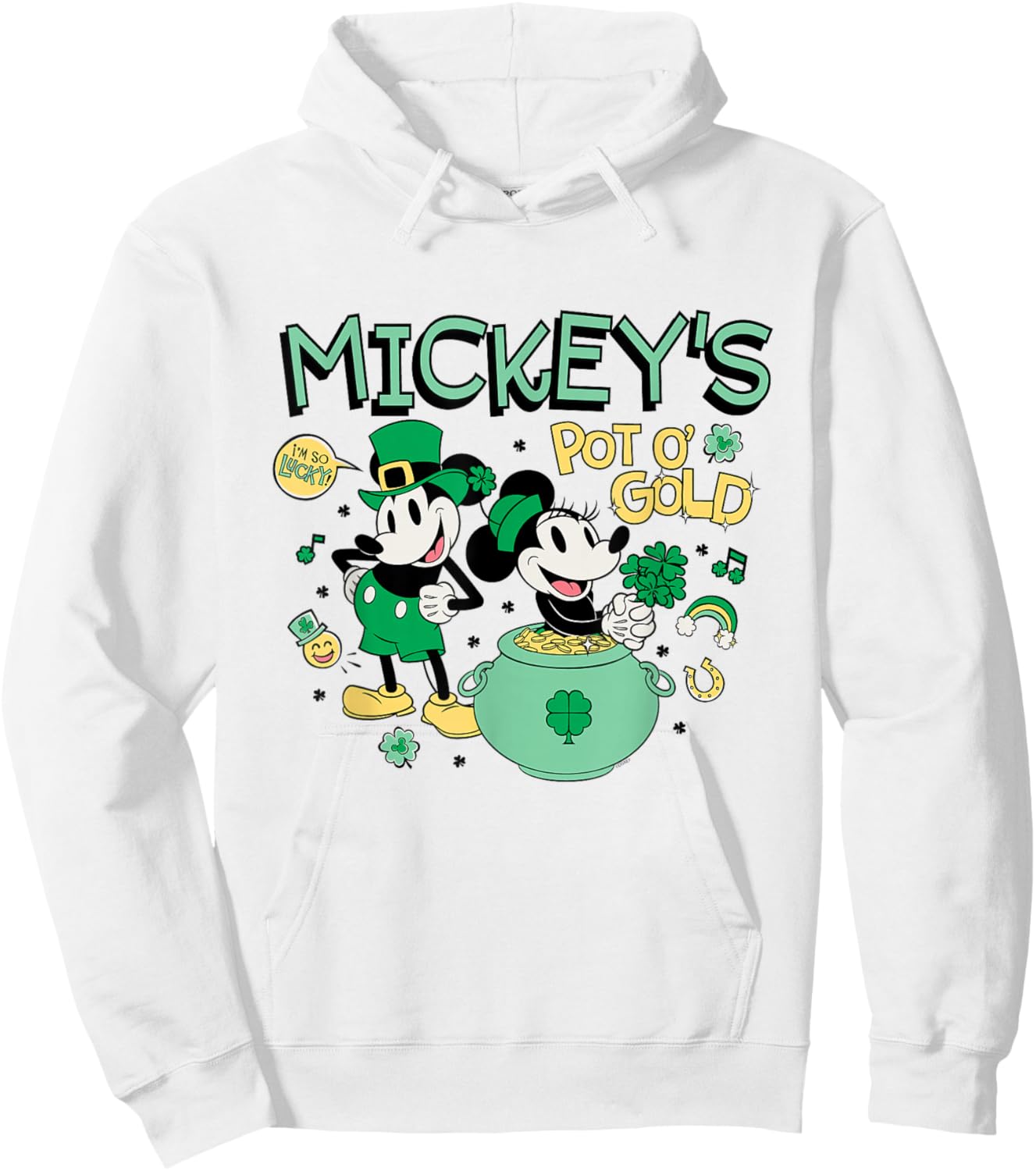 Disney Mickey Minnie St. Patrick's Day Mickey's Pot o' Gold Hoodie - Hoodie | White