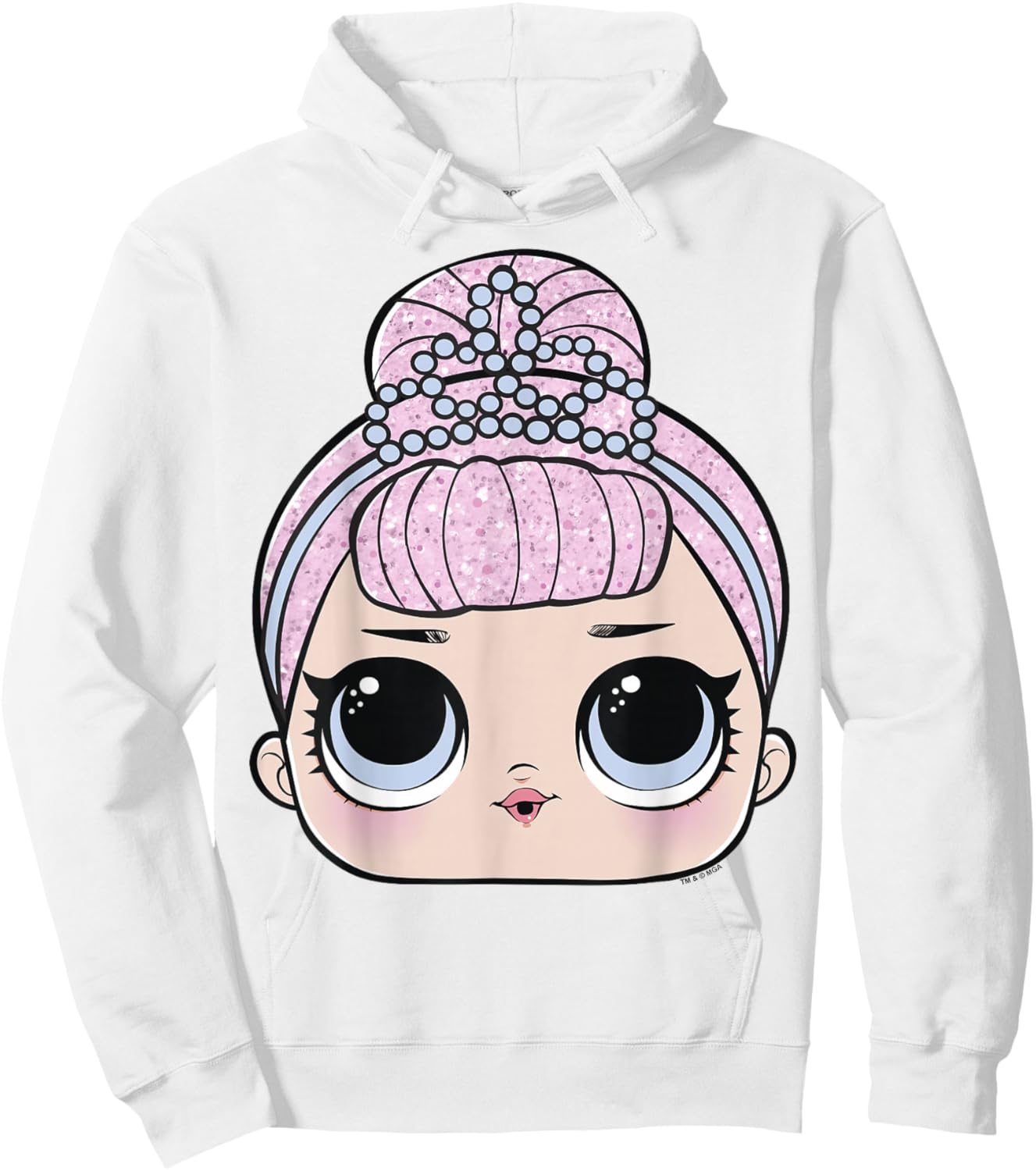 LOL Surprise Crystal Queen Big Face Hoodie - Hoodie | White