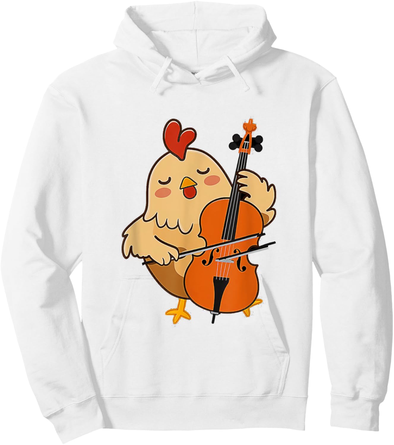Cellist Chicken Cello Player Orchestra Music Animal Lover Hoodie - Hoodie | White