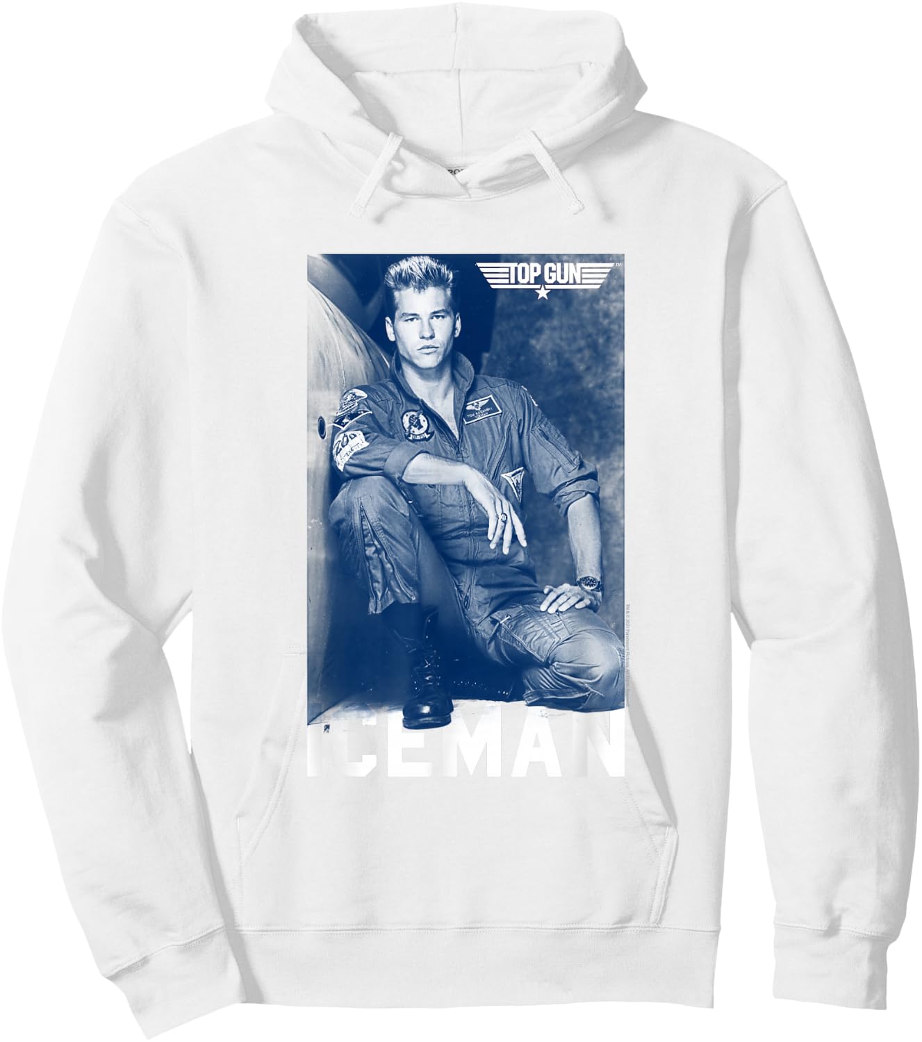 Top Gun Iceman Photograph Blue Tone Action Movie Hoodie - Hoodie | White