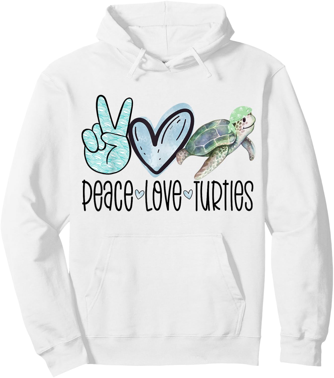 Peace Love Turtles Turtle Gift Sea Ocean Animals Hoodie - Hoodie | White